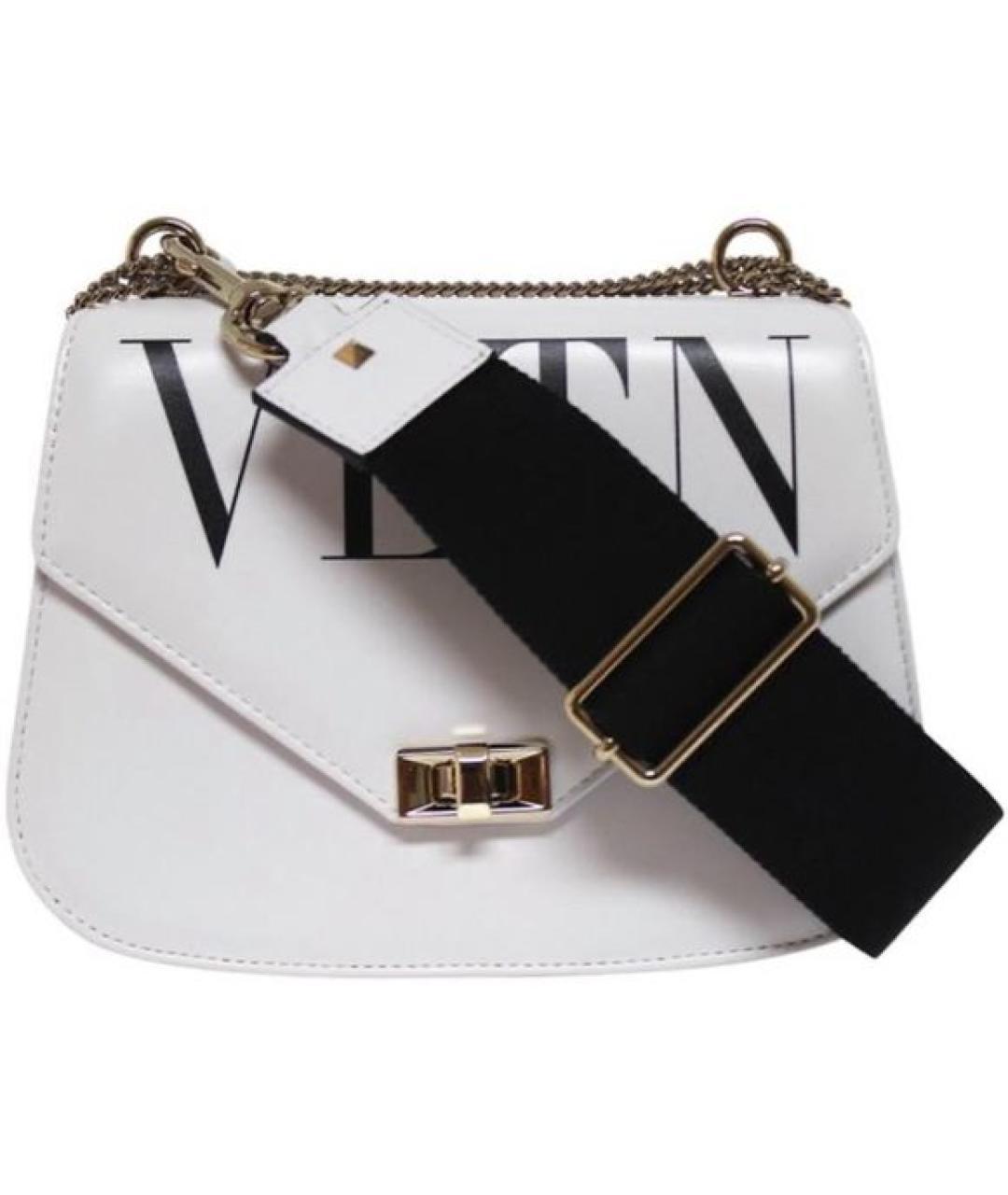 VALENTINO Белая кожаная сумка через плечо, фото 7
