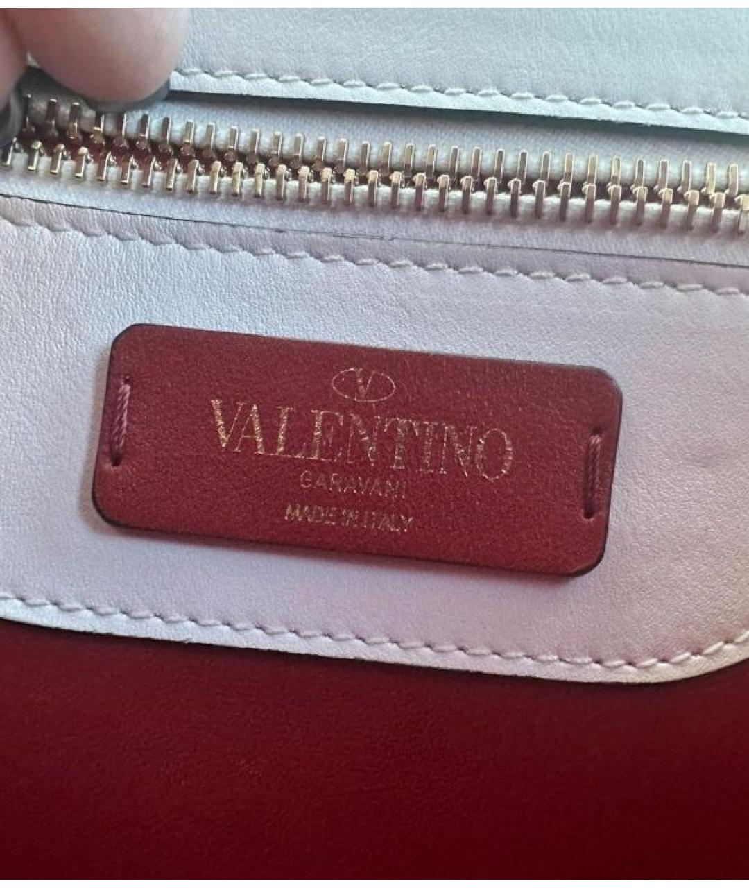 VALENTINO Белая кожаная сумка через плечо, фото 9