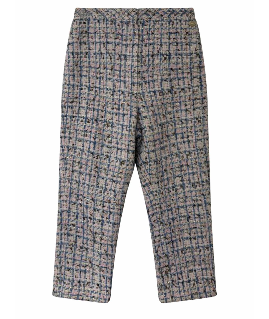 CHANEL Розовые твидовые брюки узкие, фото 1