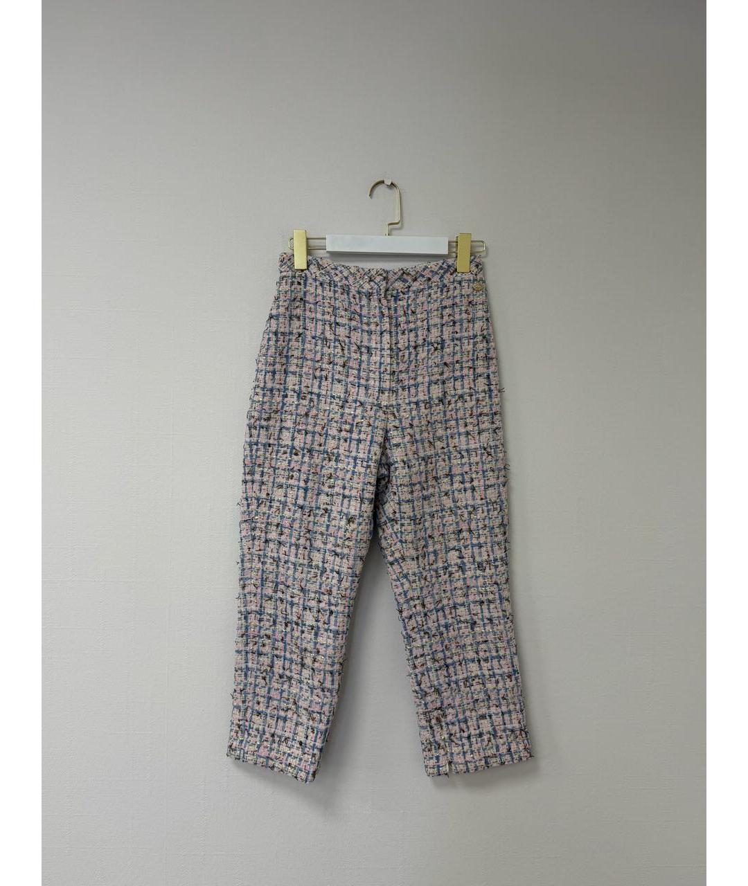 CHANEL Розовые твидовые брюки узкие, фото 8