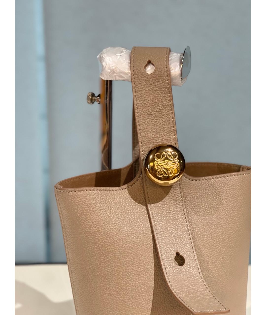 LOEWE Бежевая кожаная сумка тоут, фото 3