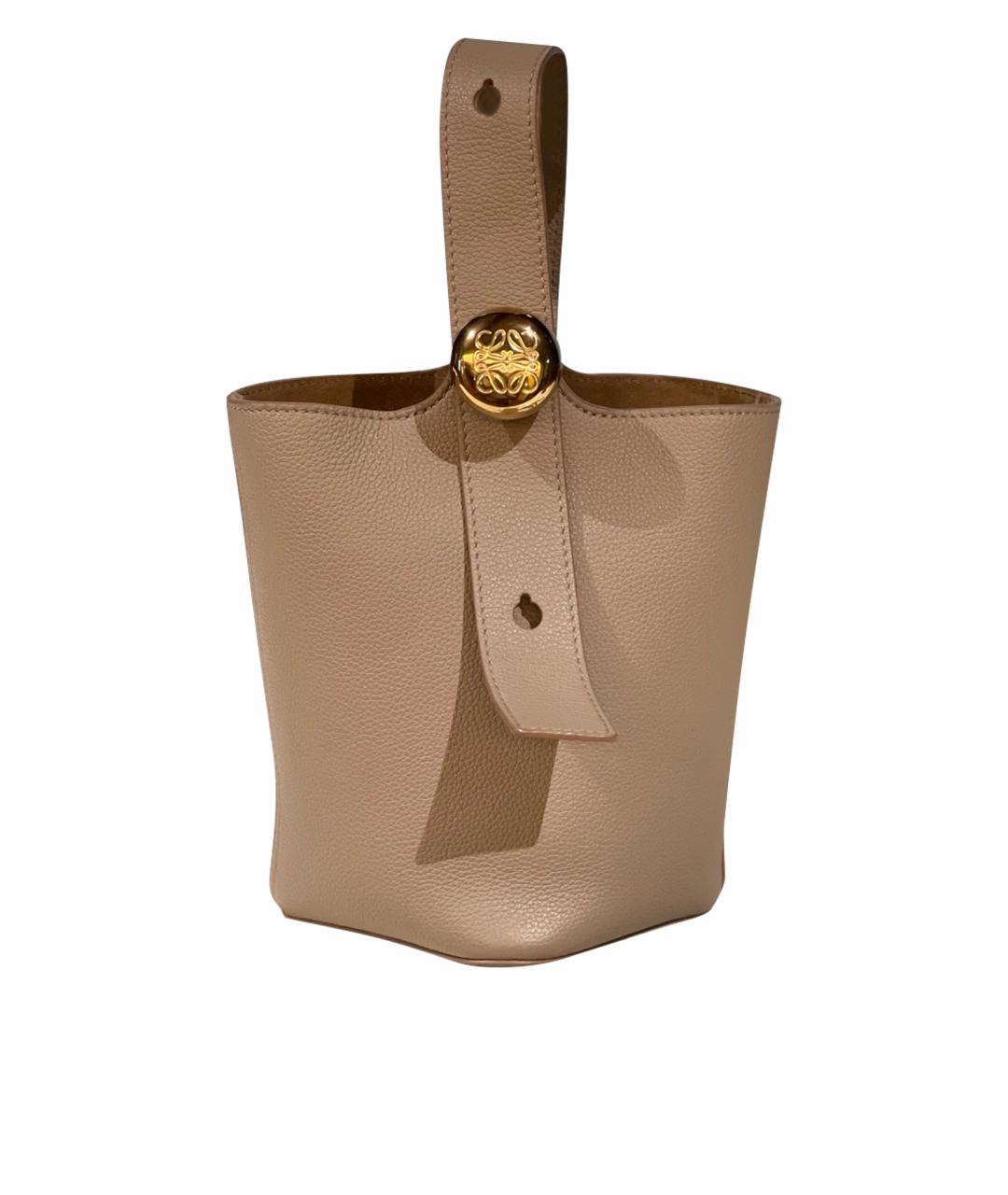 LOEWE Бежевая кожаная сумка тоут, фото 1