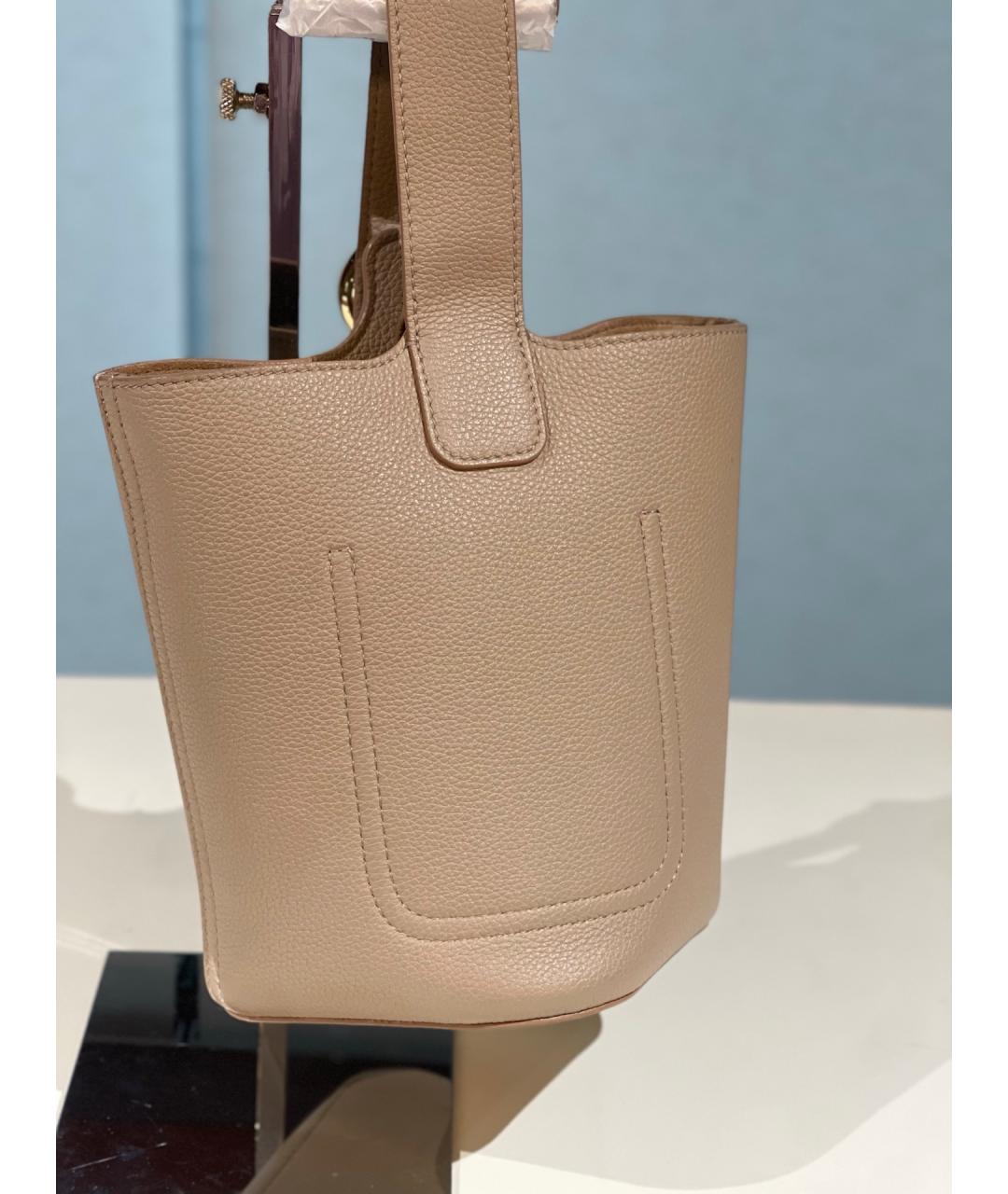 LOEWE Бежевая кожаная сумка тоут, фото 9