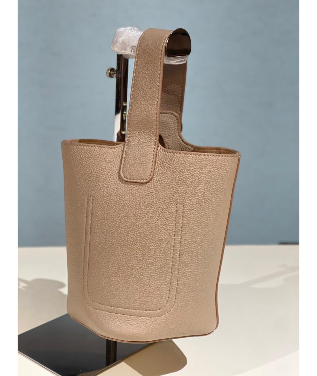 LOEWE Бежевая кожаная сумка тоут, фото 4