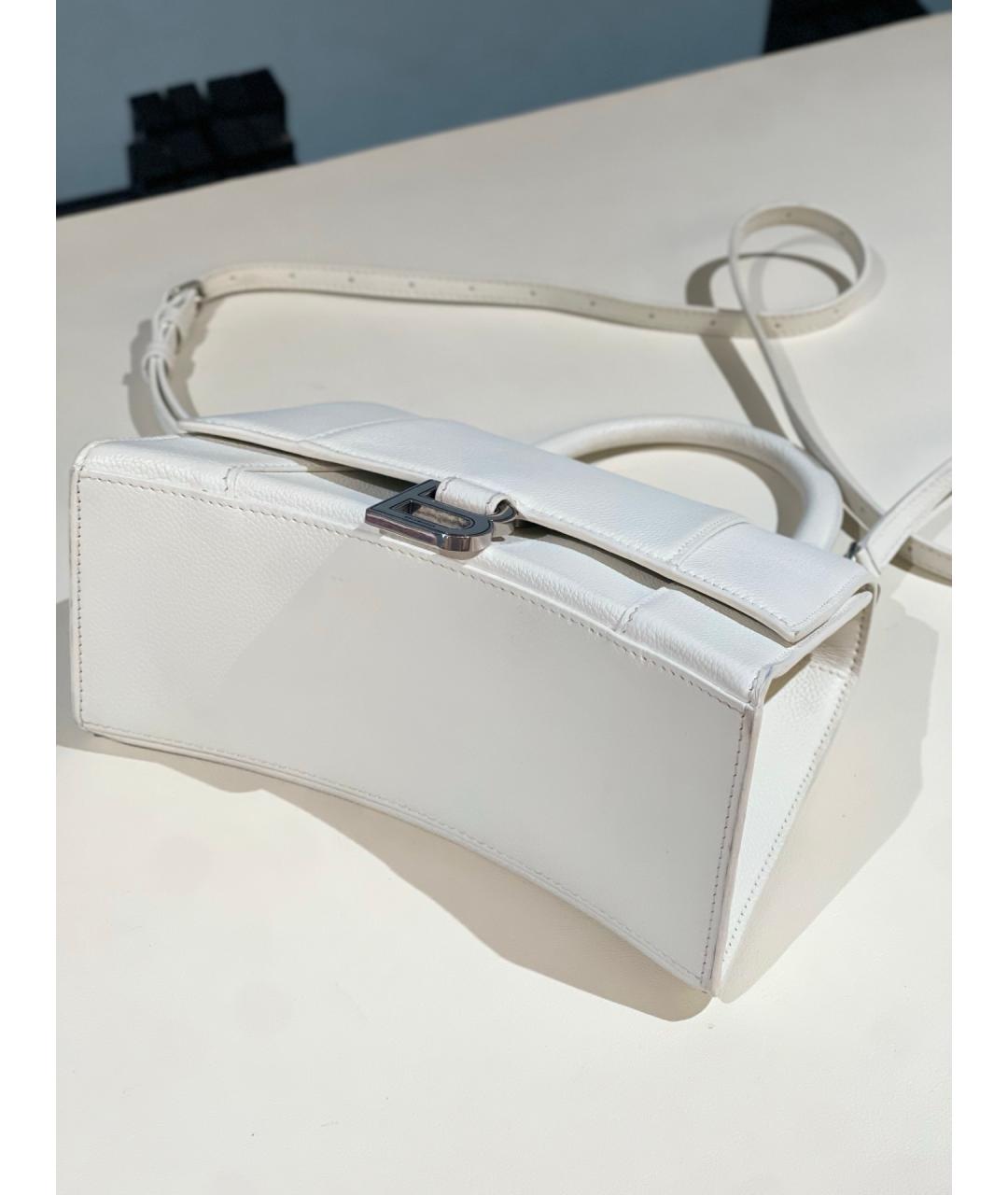 BALENCIAGA Белая кожаная сумка через плечо, фото 6