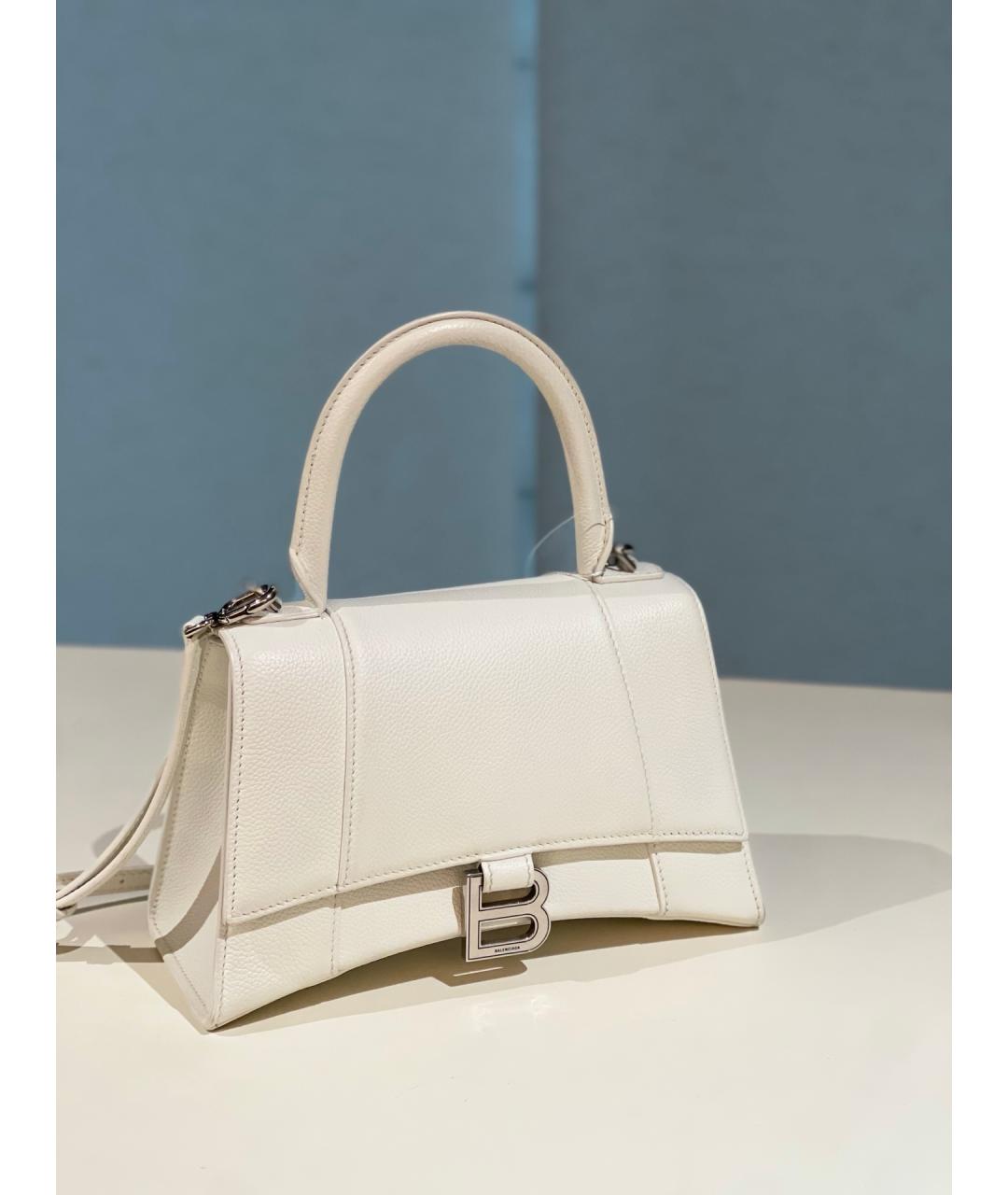 BALENCIAGA Белая кожаная сумка через плечо, фото 10