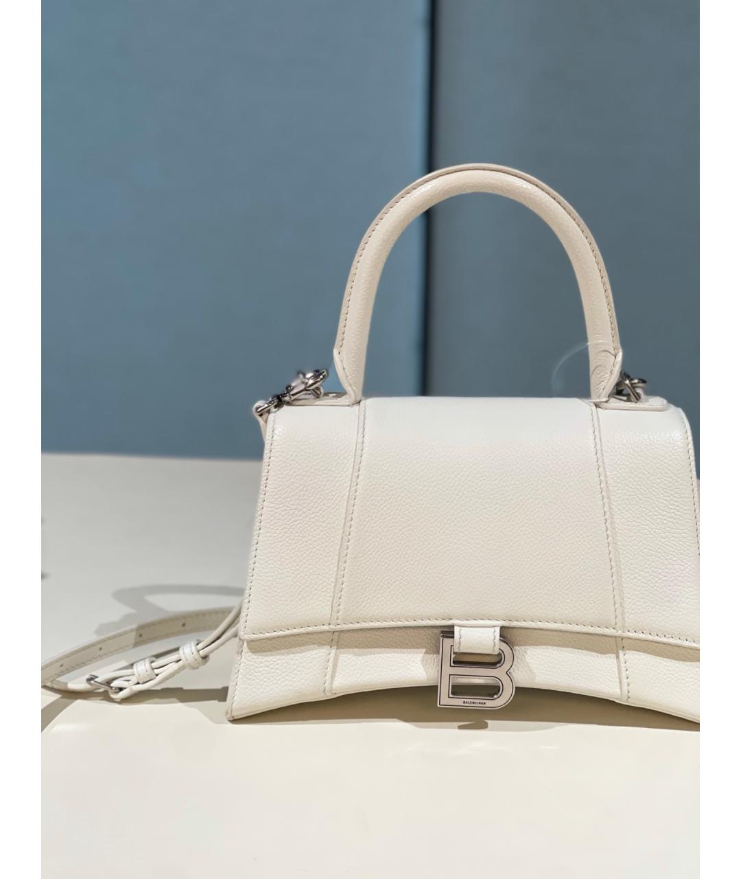 BALENCIAGA Белая кожаная сумка через плечо, фото 7