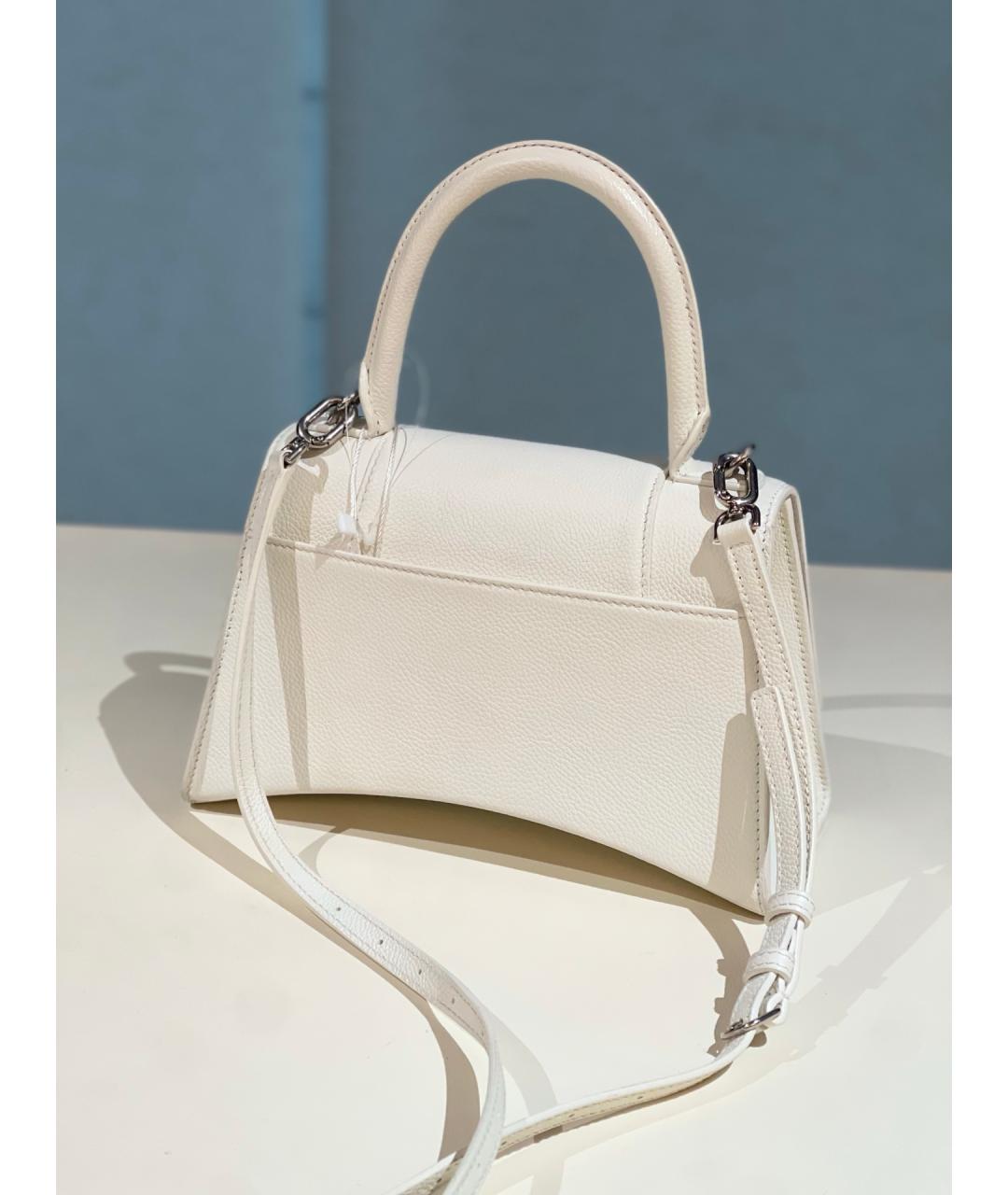 BALENCIAGA Белая кожаная сумка через плечо, фото 4