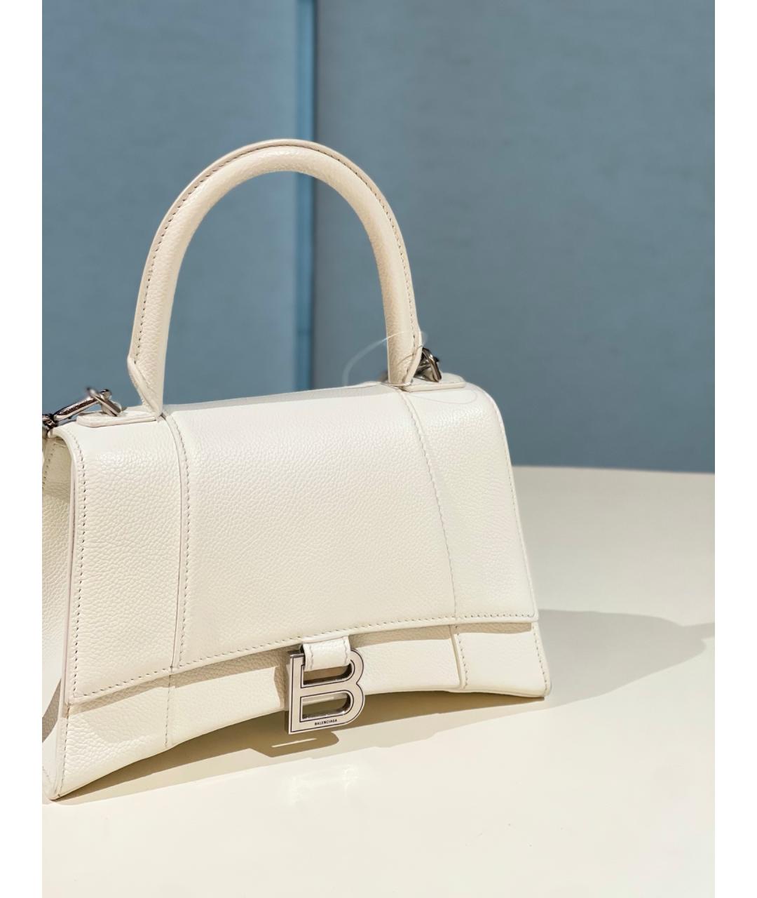 BALENCIAGA Белая кожаная сумка через плечо, фото 9