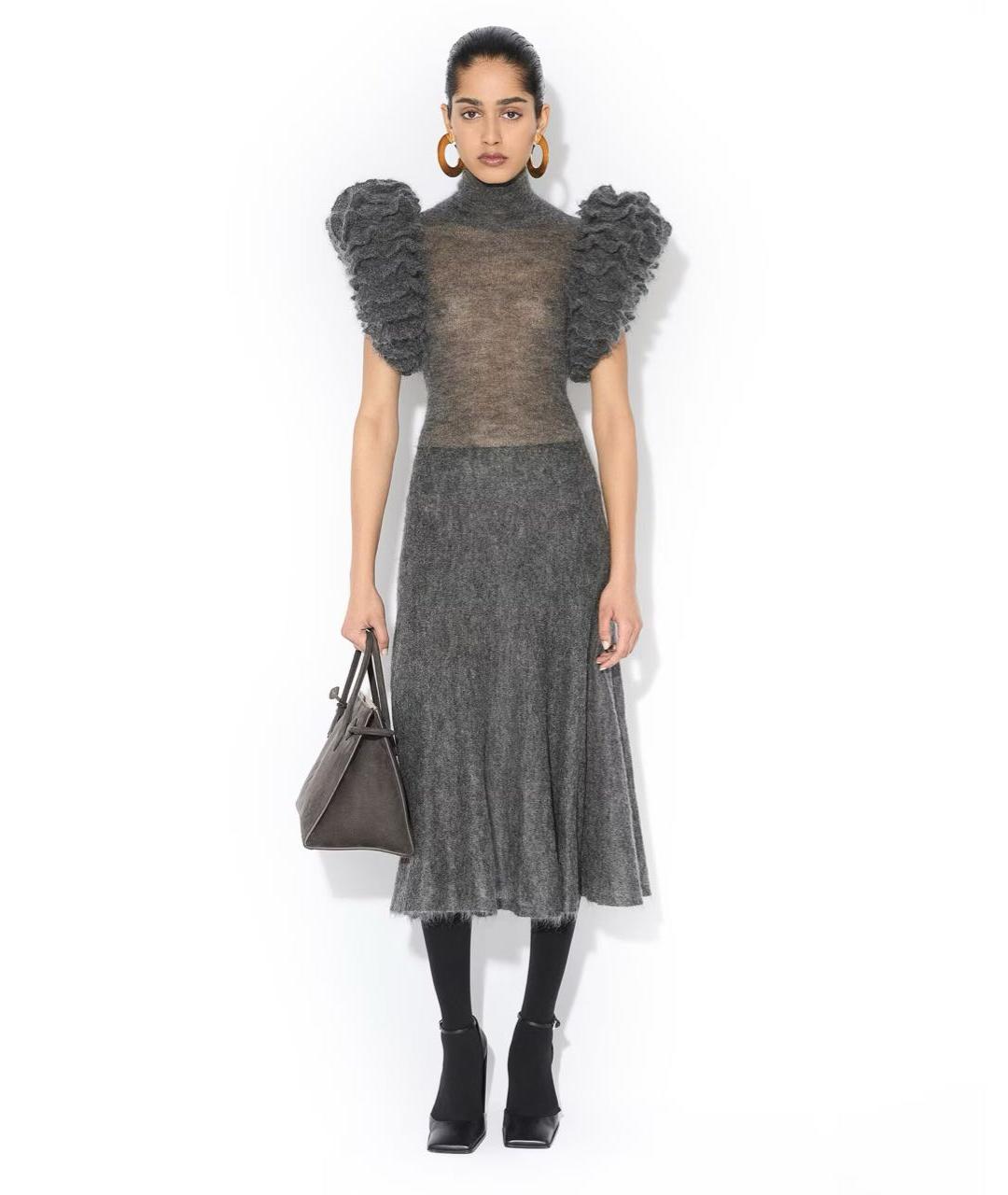ALAIA Серый шерстяной костюм с юбками, фото 6