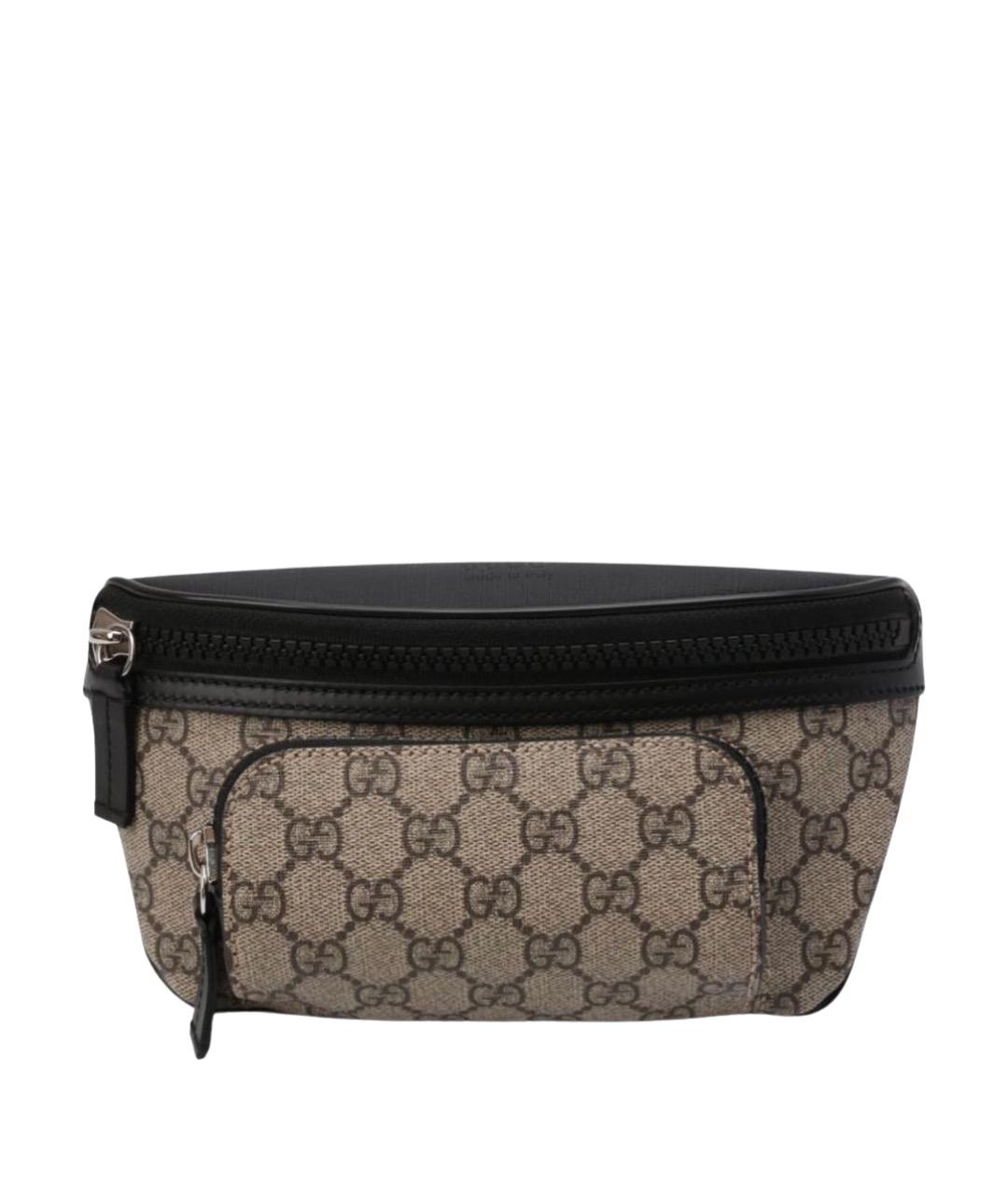 GUCCI Бежевая кожаная поясная сумка, фото 1