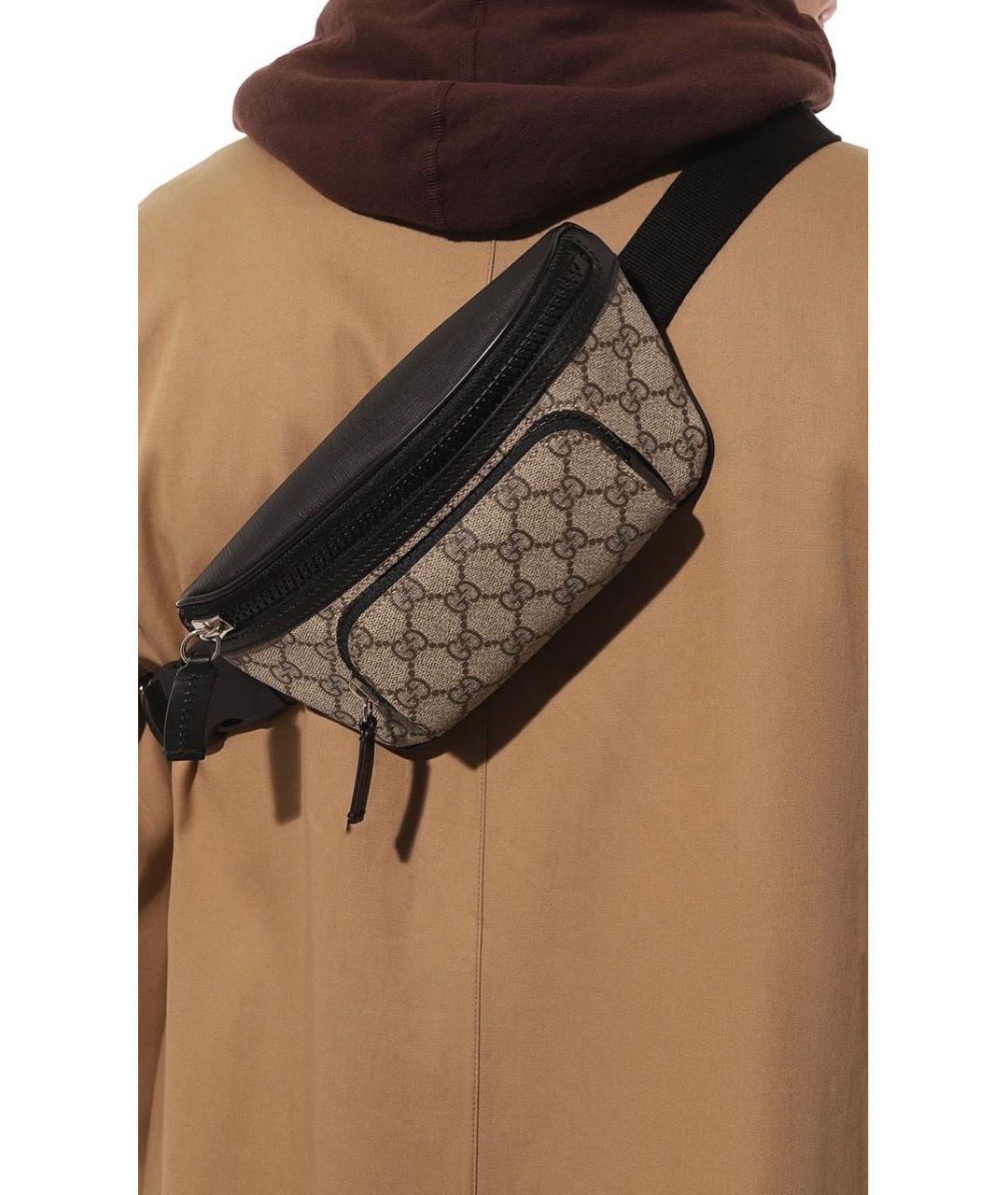 GUCCI Бежевая кожаная поясная сумка, фото 2