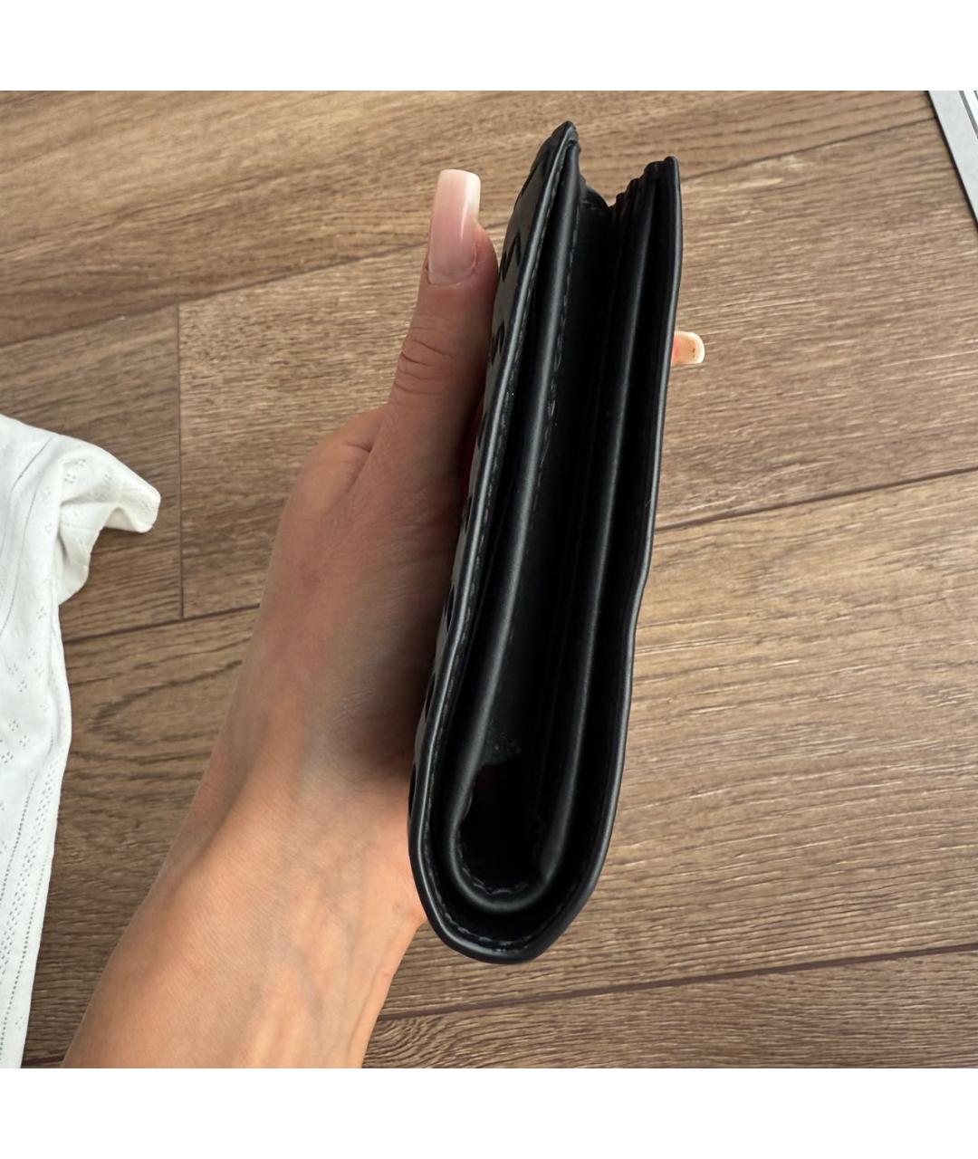 BOTTEGA VENETA Черный кожаный кошелек, фото 6