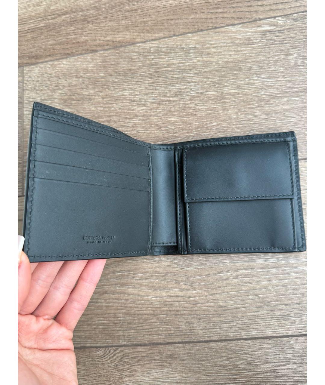 BOTTEGA VENETA Черный кожаный кошелек, фото 4