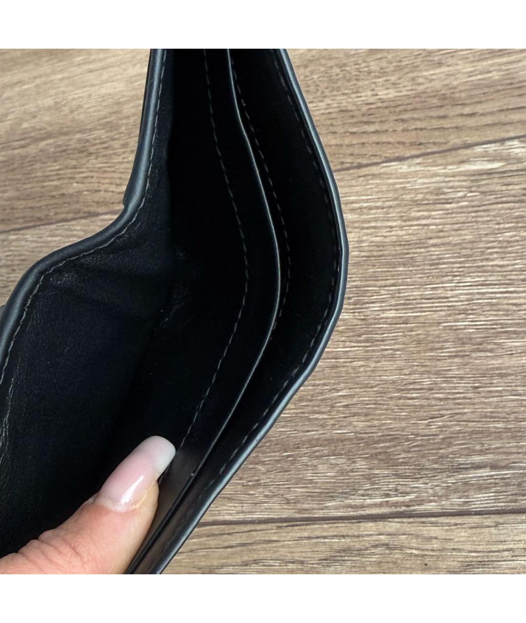 BOTTEGA VENETA Черный кожаный кошелек, фото 3