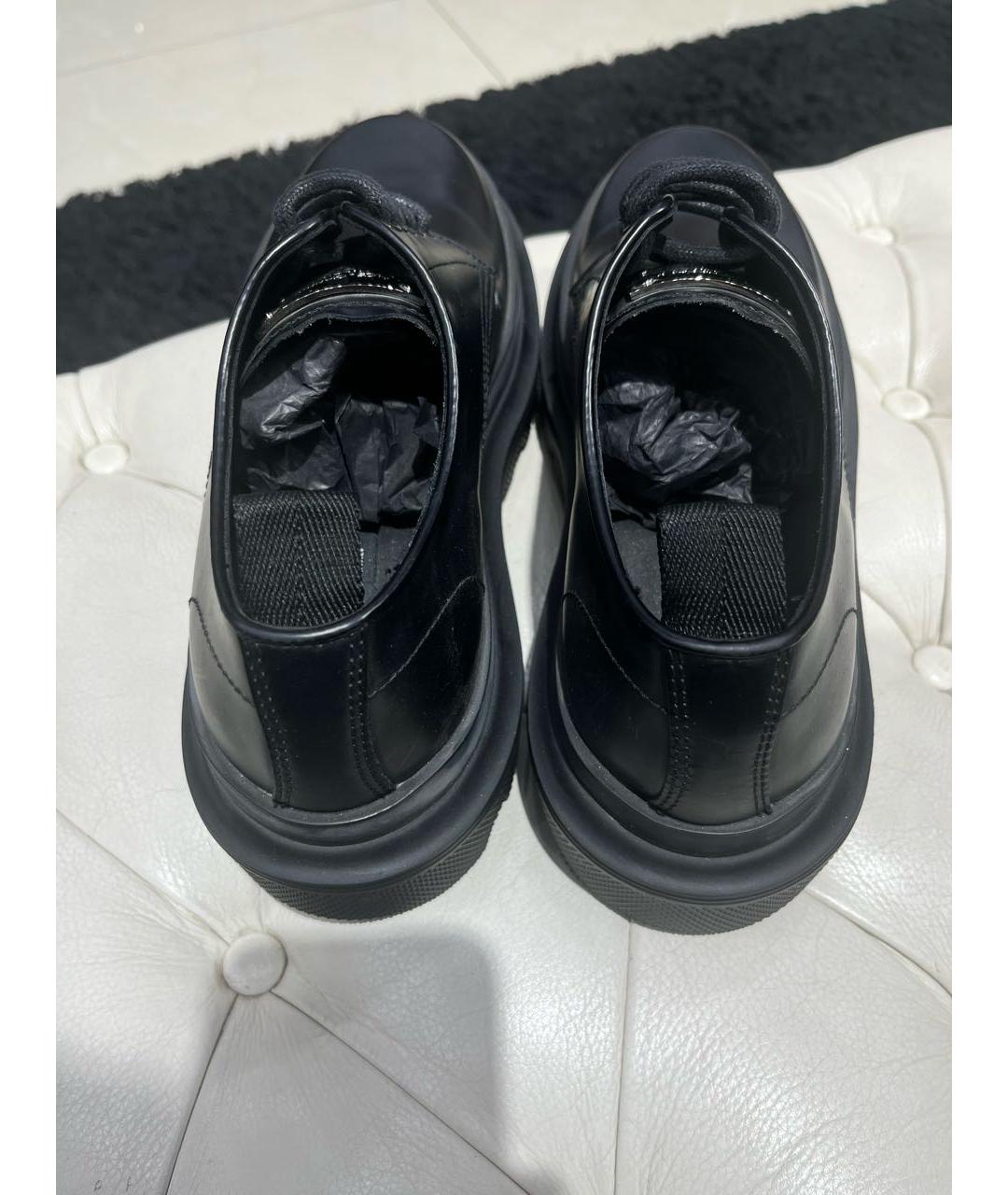 DOLCE&GABBANA Черные кожаные низкие ботинки, фото 3