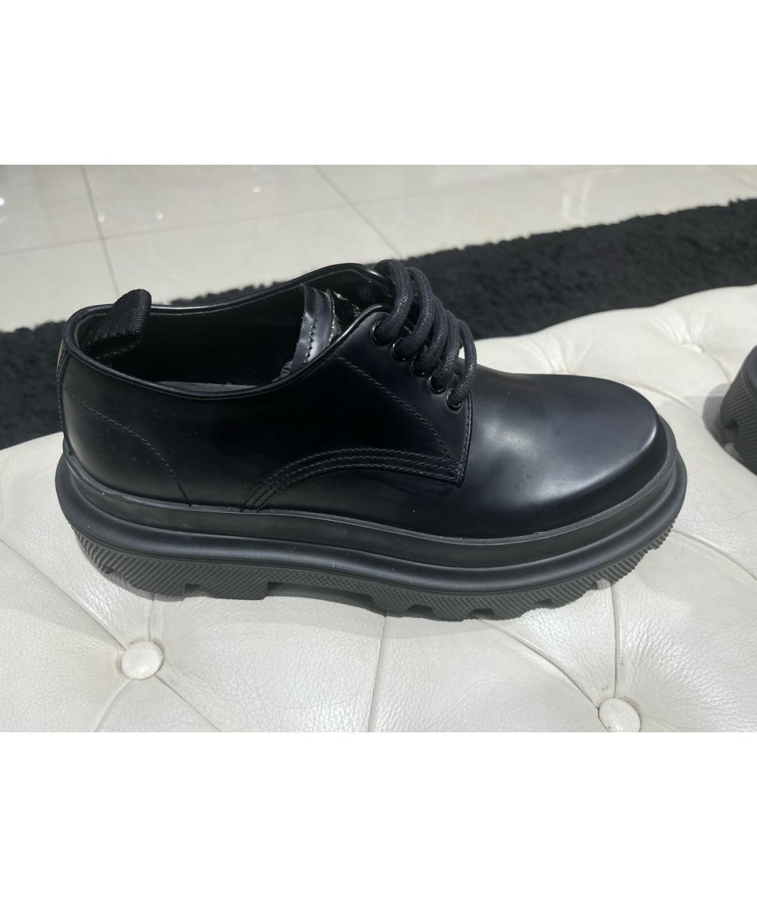 DOLCE&GABBANA Черные кожаные низкие ботинки, фото 5