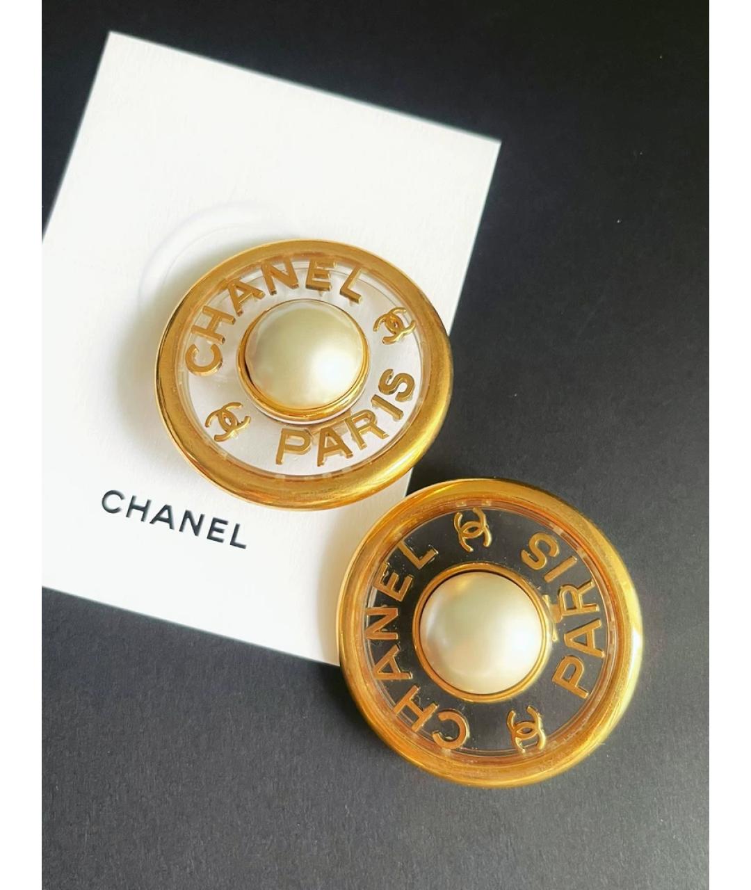 CHANEL Золотые металлические клипсы, фото 4