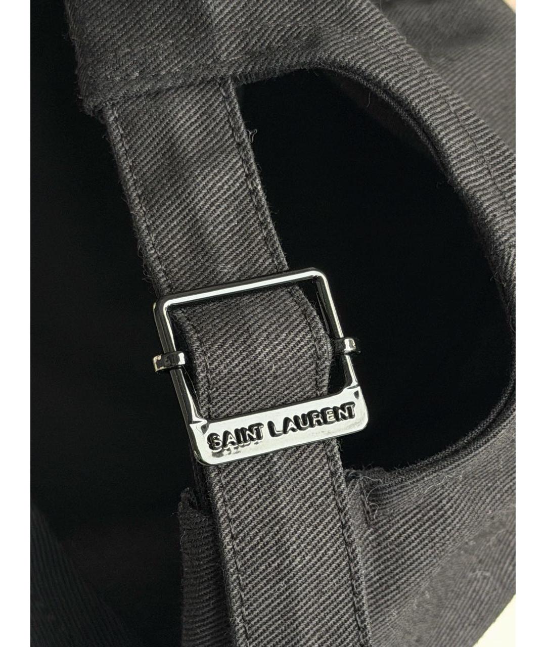 SAINT LAURENT Черная хлопковая кепка/бейсболка, фото 4