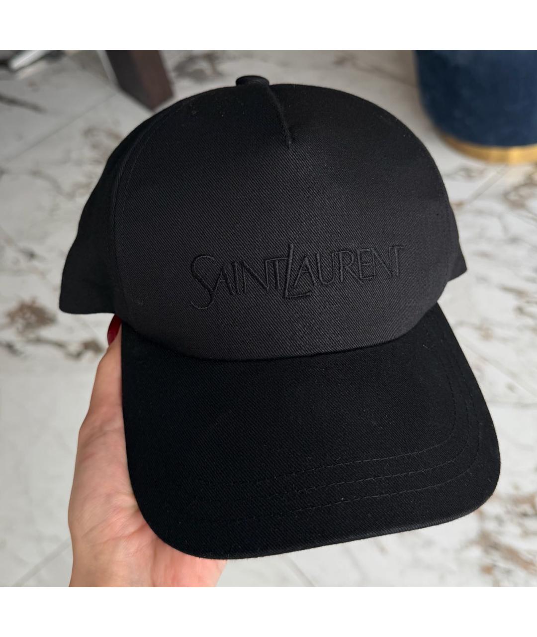 SAINT LAURENT Черная хлопковая кепка/бейсболка, фото 5