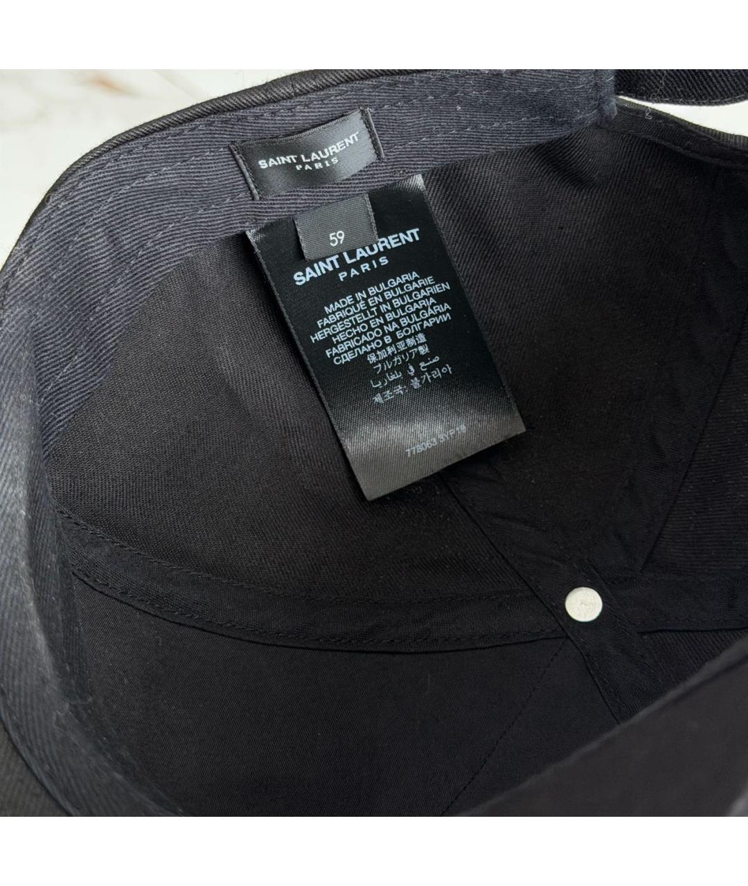 SAINT LAURENT Черная хлопковая кепка/бейсболка, фото 2