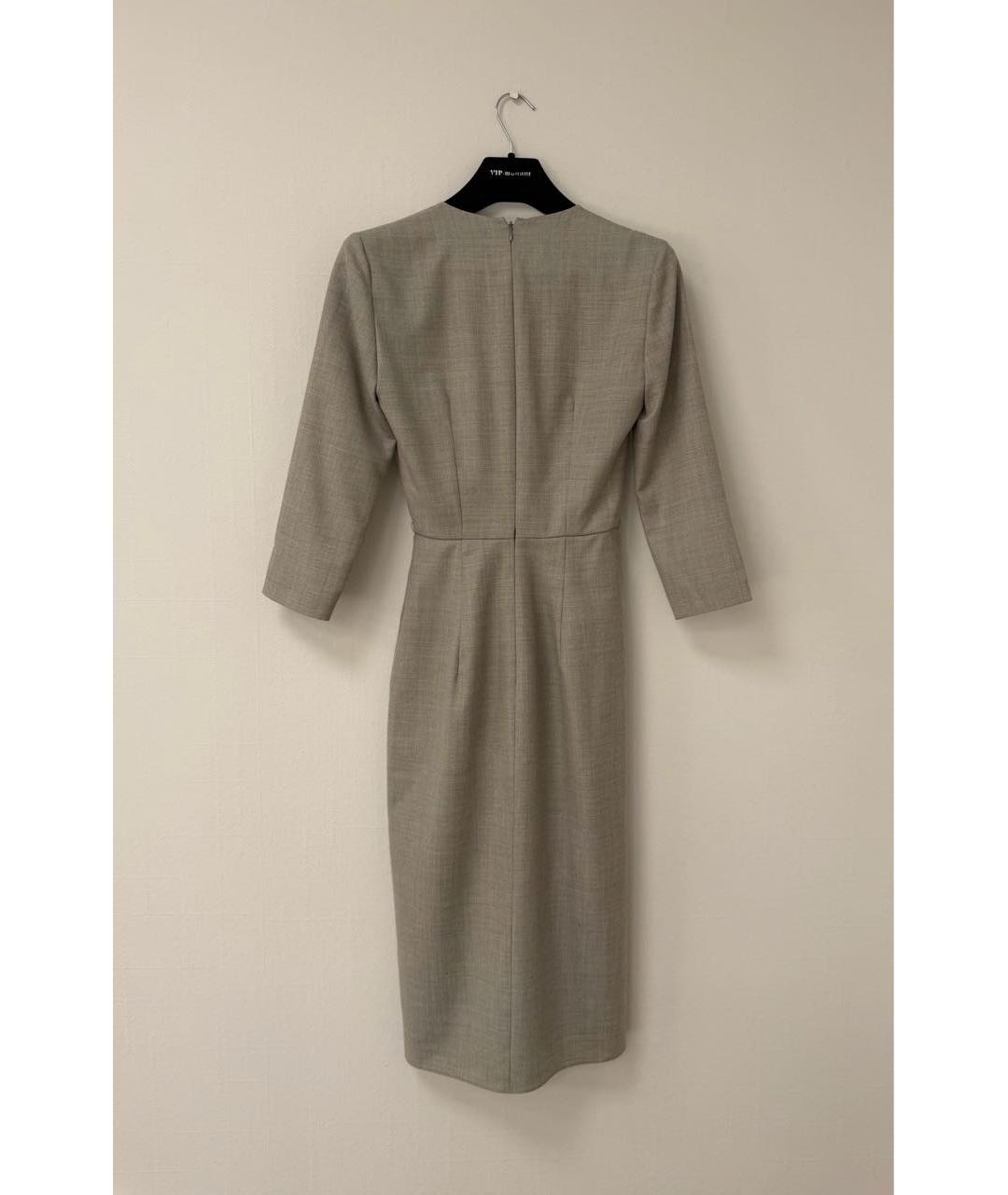 RALPH LAUREN Бежевое шерстяное повседневное платье, фото 2