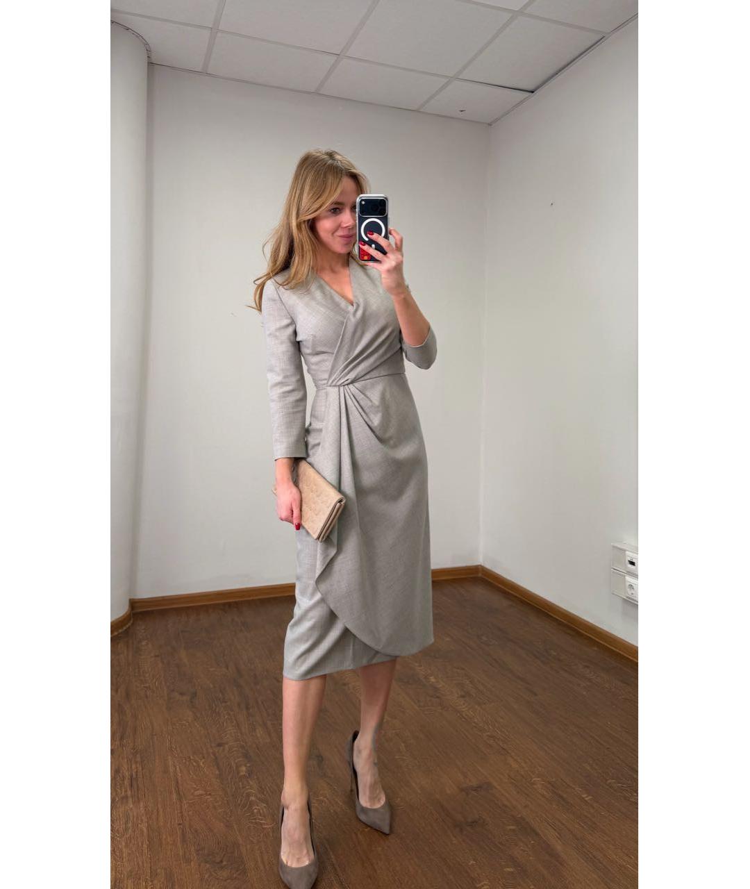 RALPH LAUREN Бежевое шерстяное повседневное платье, фото 7