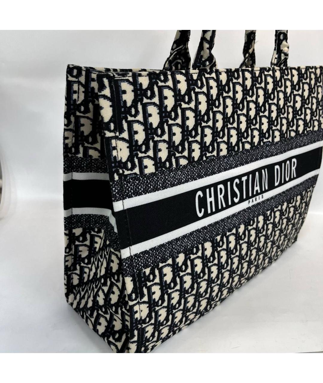 CHRISTIAN DIOR Синяя жаккардовая сумка тоут, фото 3