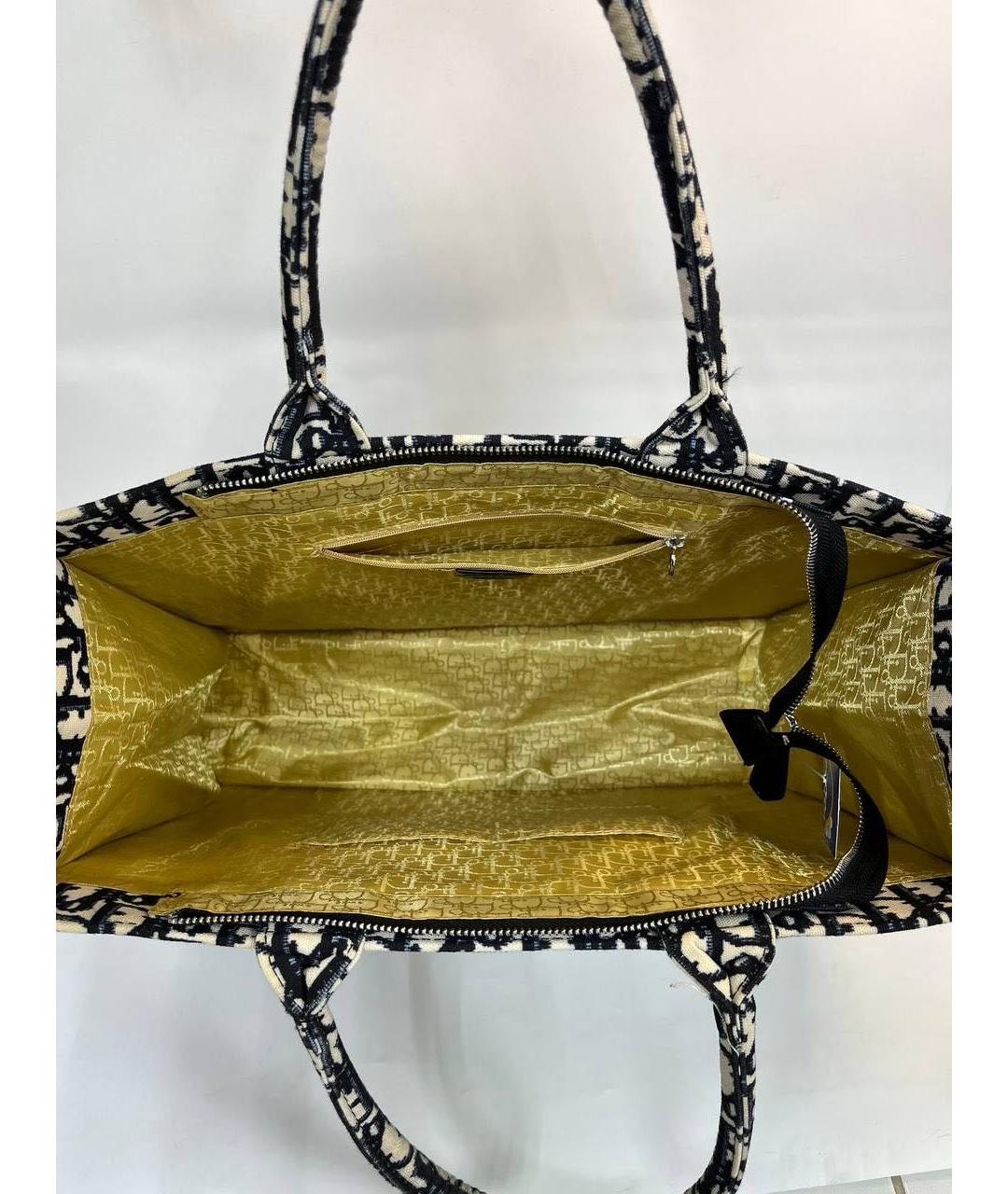 CHRISTIAN DIOR Синяя жаккардовая сумка тоут, фото 4