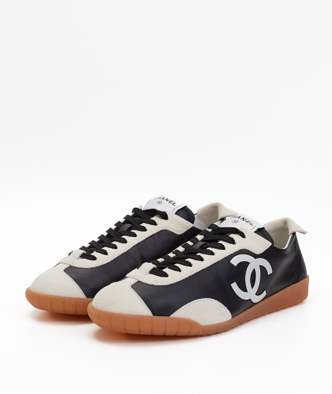 CHANEL Черные кожаные кеды, фото 2