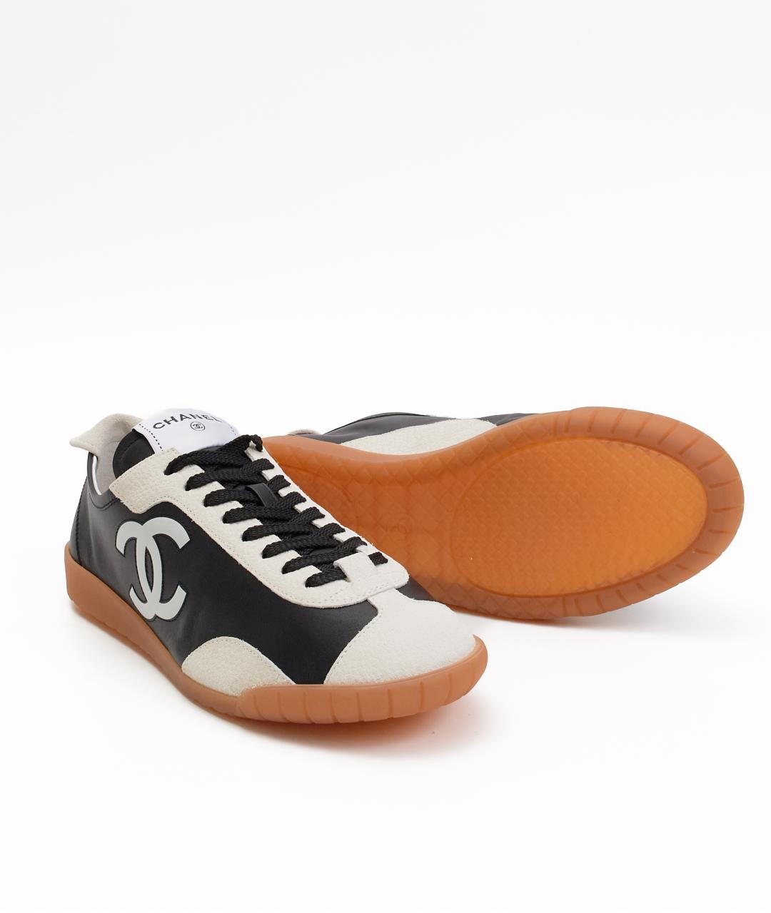 CHANEL Черные кожаные кеды, фото 3