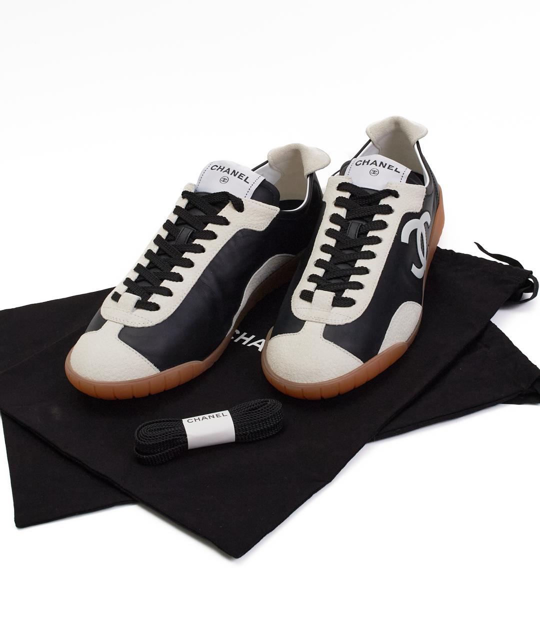 CHANEL Черные кожаные кеды, фото 6