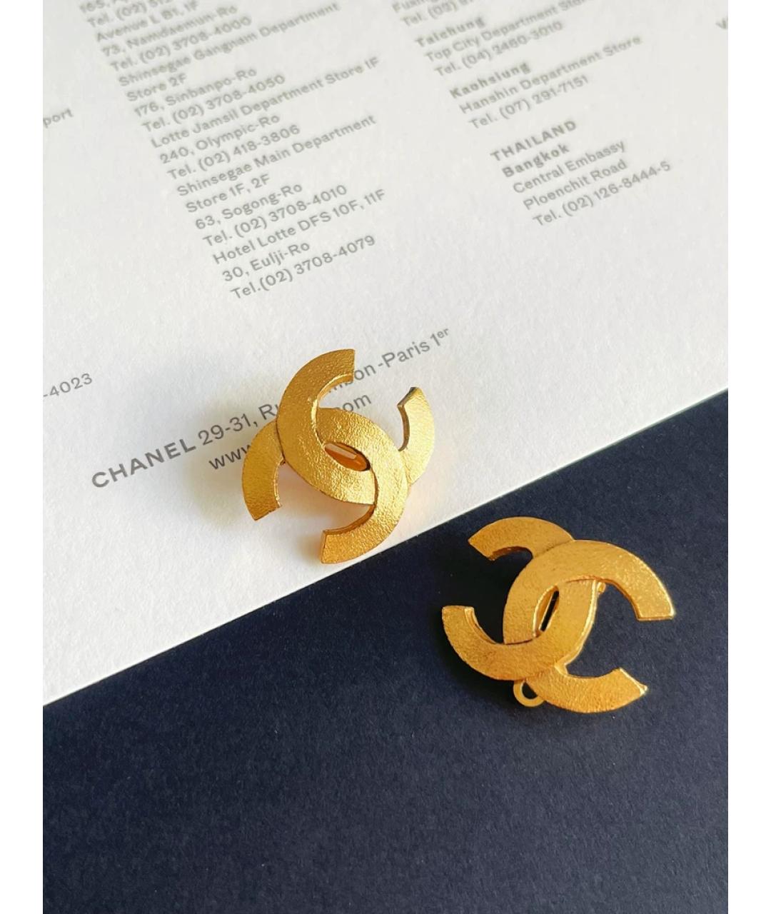 CHANEL Золотые металлические клипсы, фото 2