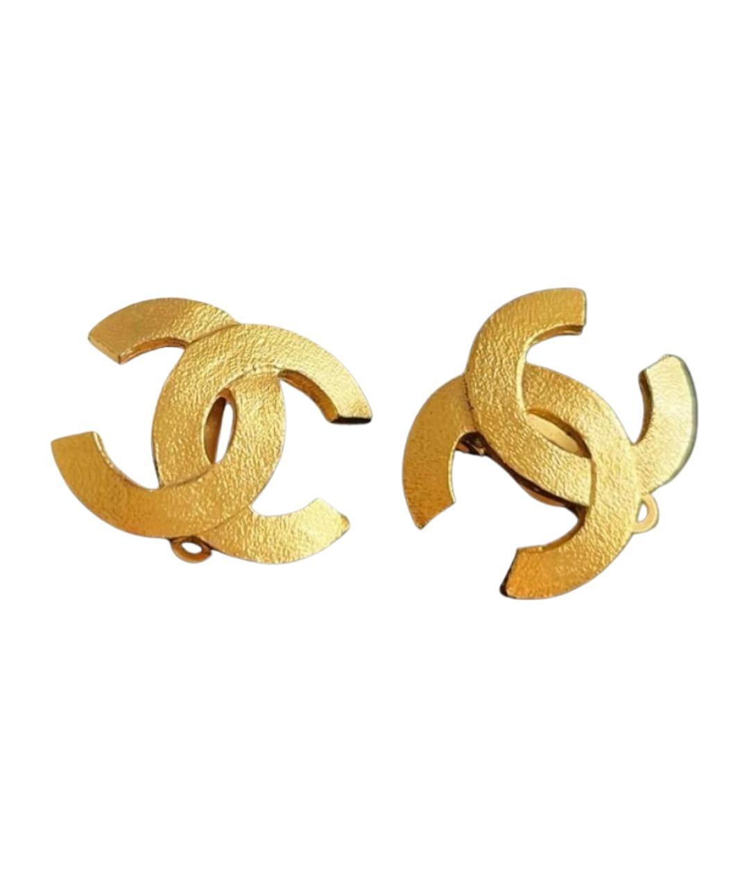 CHANEL Золотые металлические клипсы, фото 1