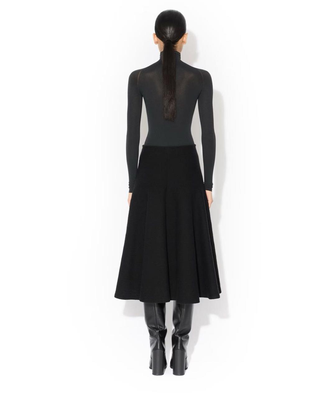 ALAIA Черная кашемировая юбка миди, фото 3