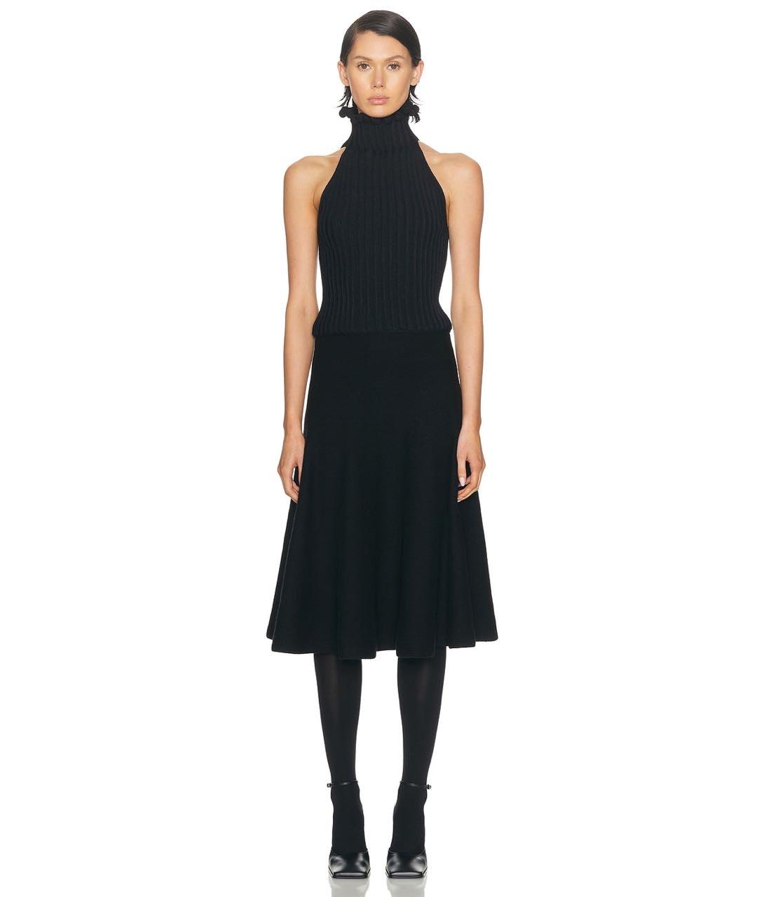 ALAIA Черная кашемировая юбка миди, фото 6