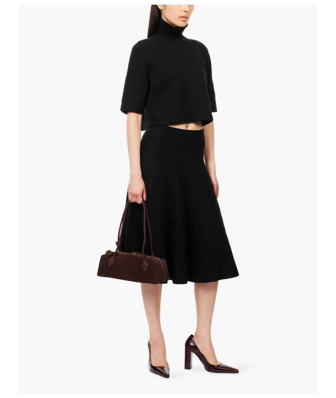 ALAIA Черная кашемировая юбка миди, фото 7