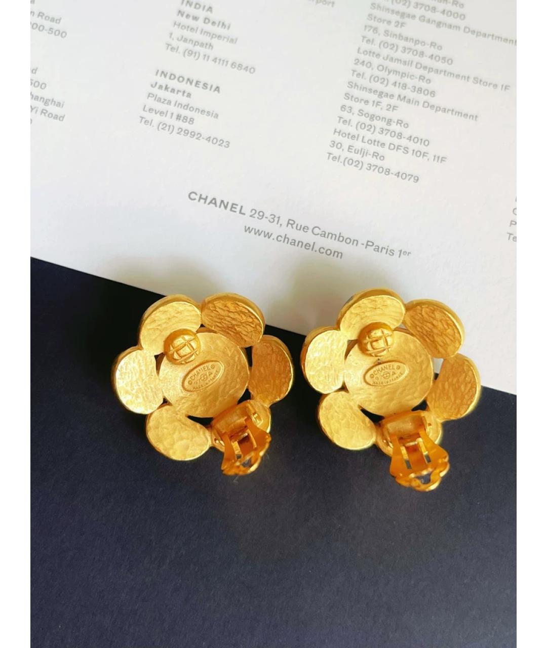CHANEL Золотые металлические клипсы, фото 3