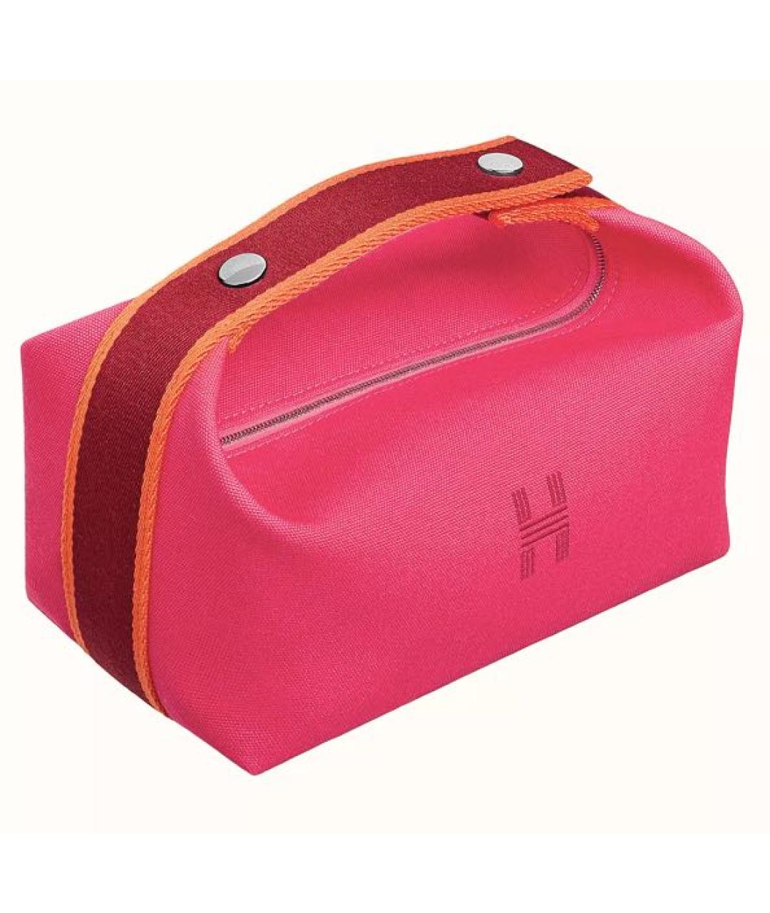 HERMES Розовая хлопковая косметичка, фото 3