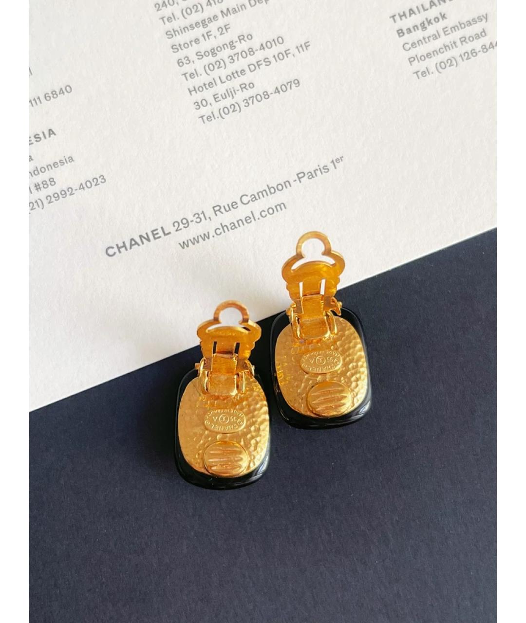 CHANEL Черные стеклянные серьги, фото 3