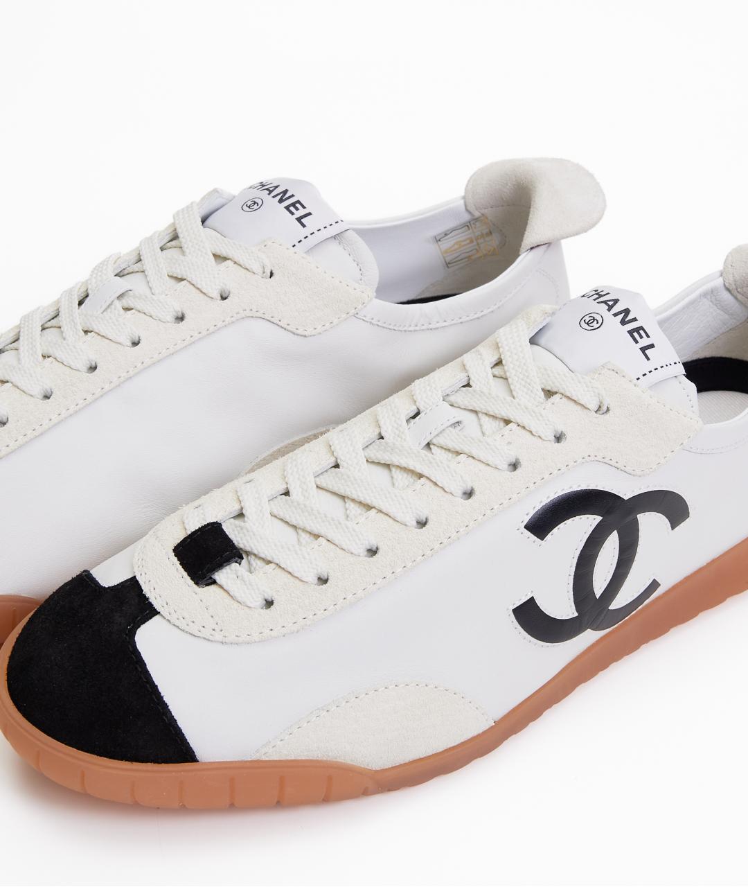 CHANEL Белые кожаные кеды, фото 4