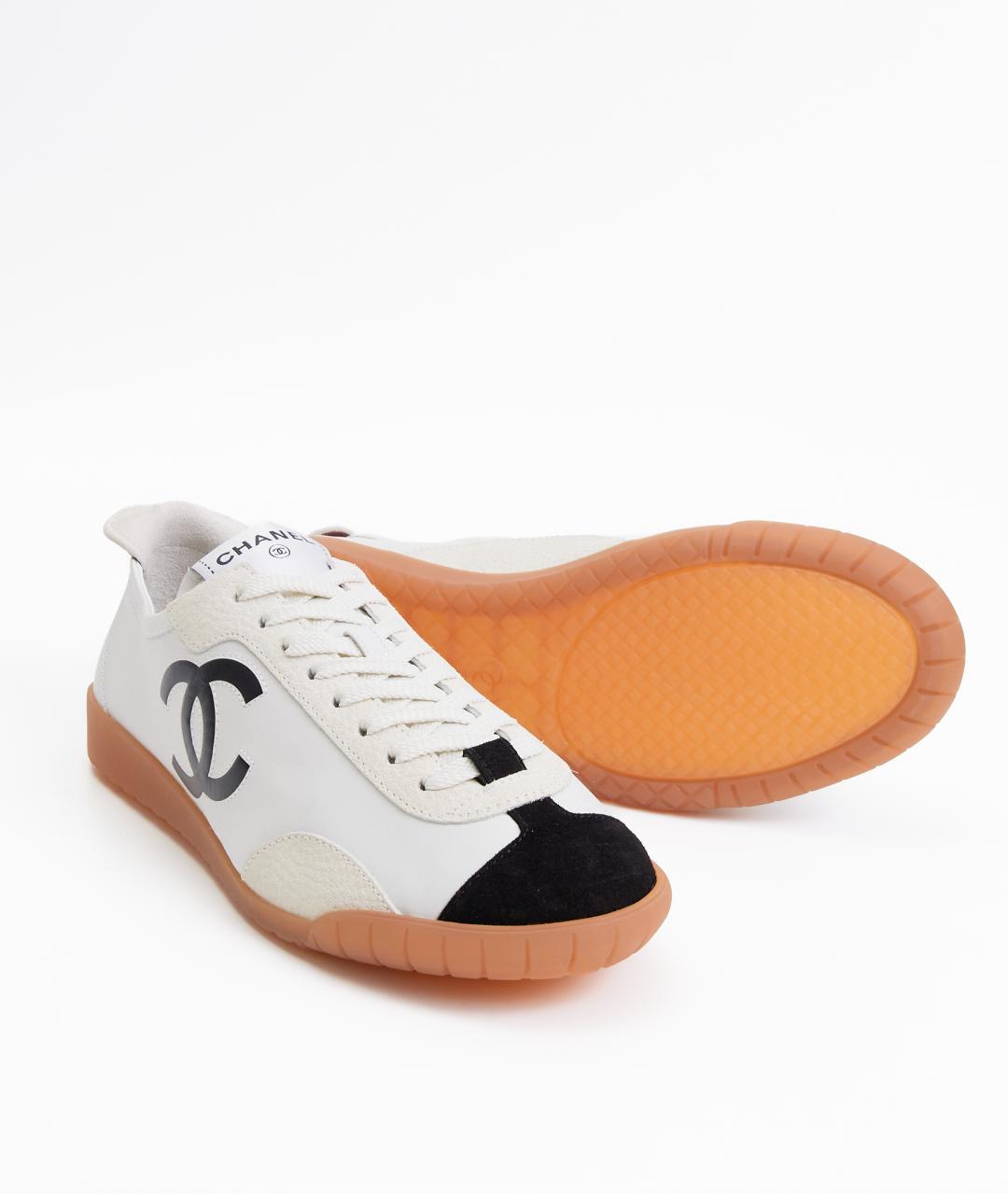 CHANEL Белые кожаные кеды, фото 3