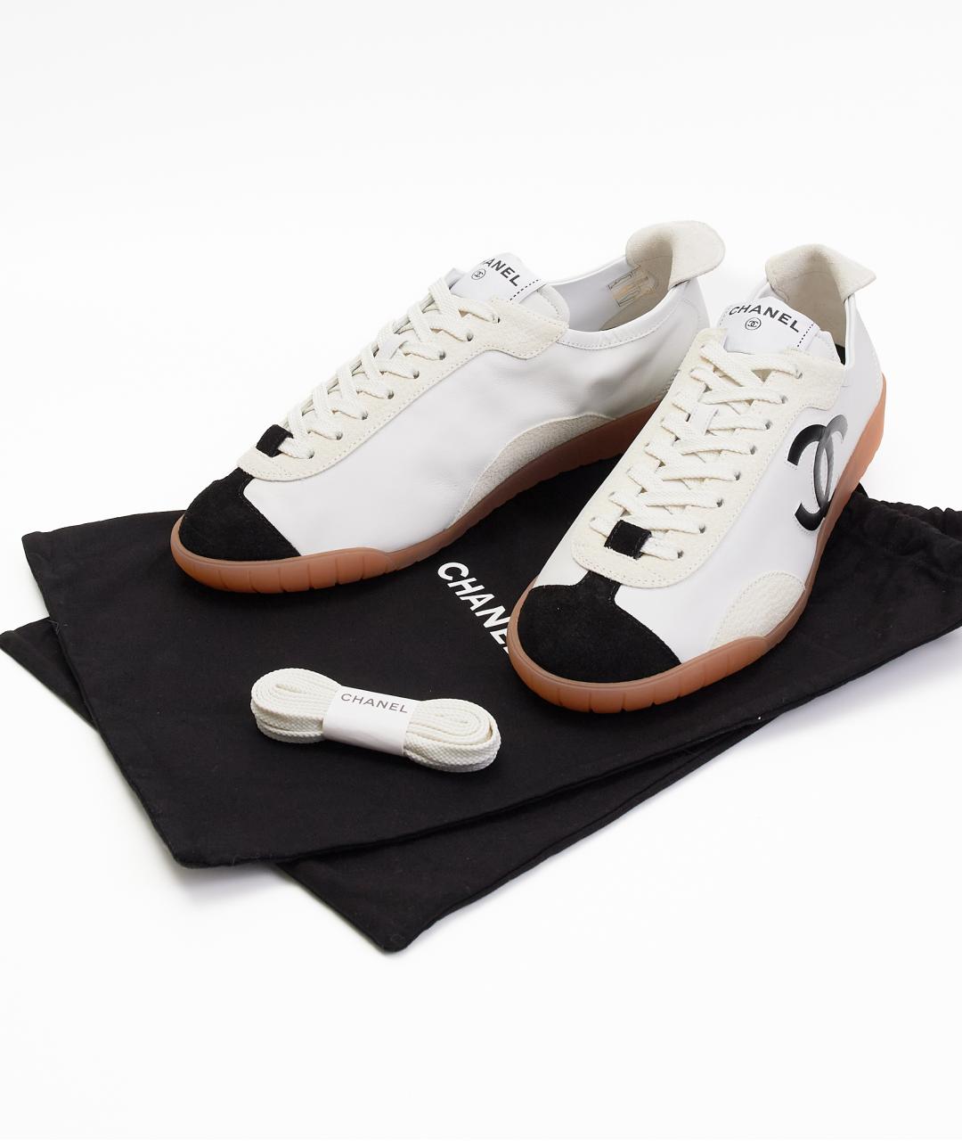 CHANEL Белые кожаные кеды, фото 6