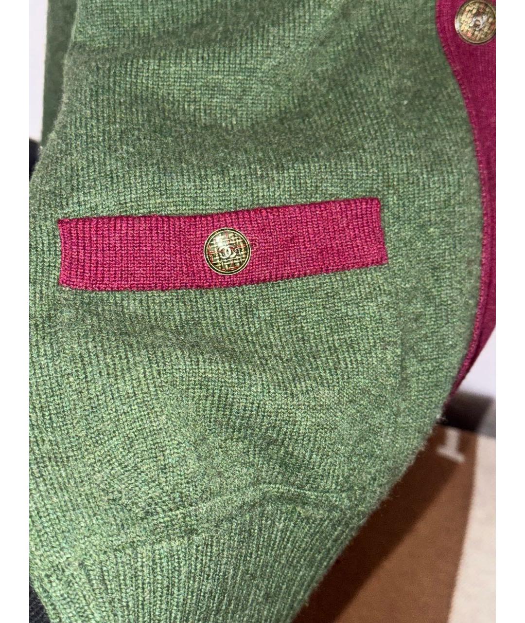 CHANEL Зеленый кашемировый кардиган, фото 8