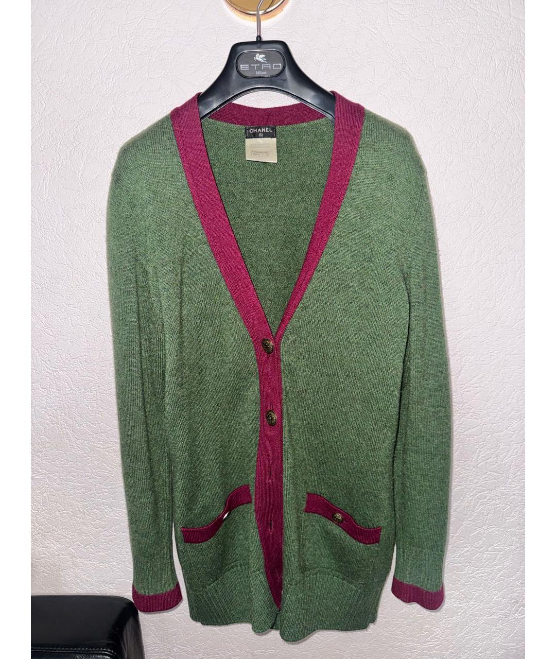 CHANEL Зеленый кашемировый кардиган, фото 9