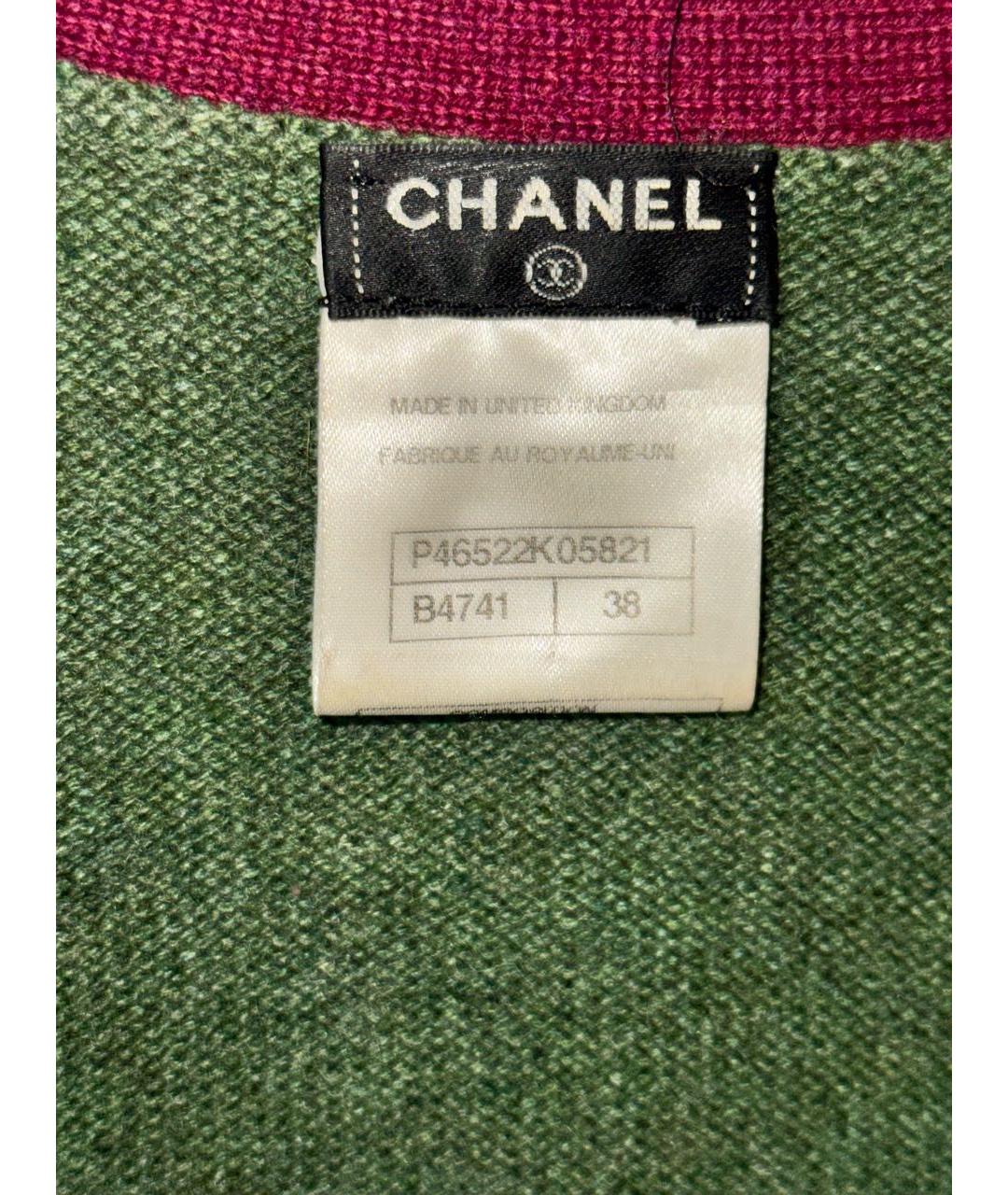 CHANEL Зеленый кашемировый кардиган, фото 4