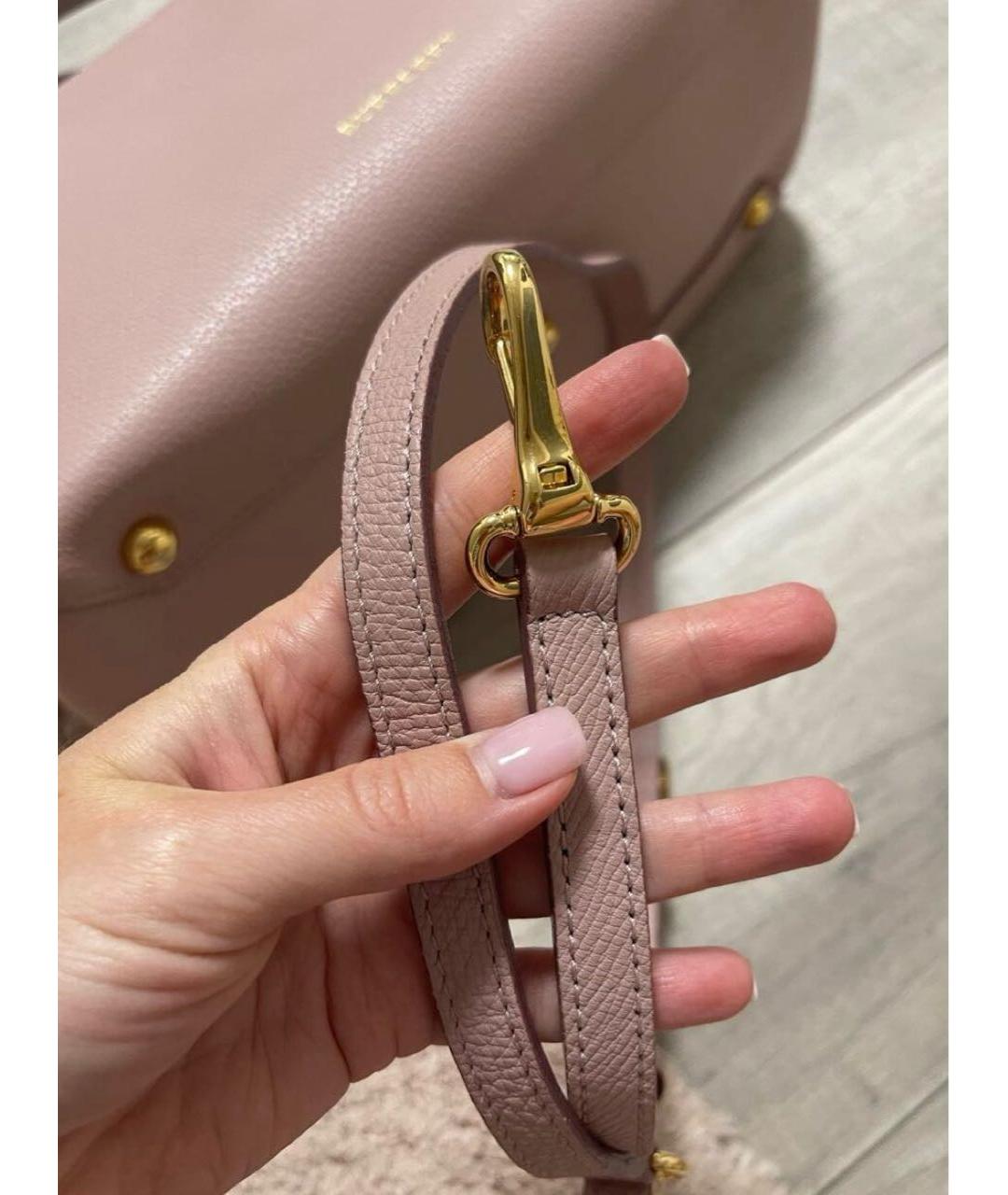 BURBERRY Розовая кожаная сумка тоут, фото 5