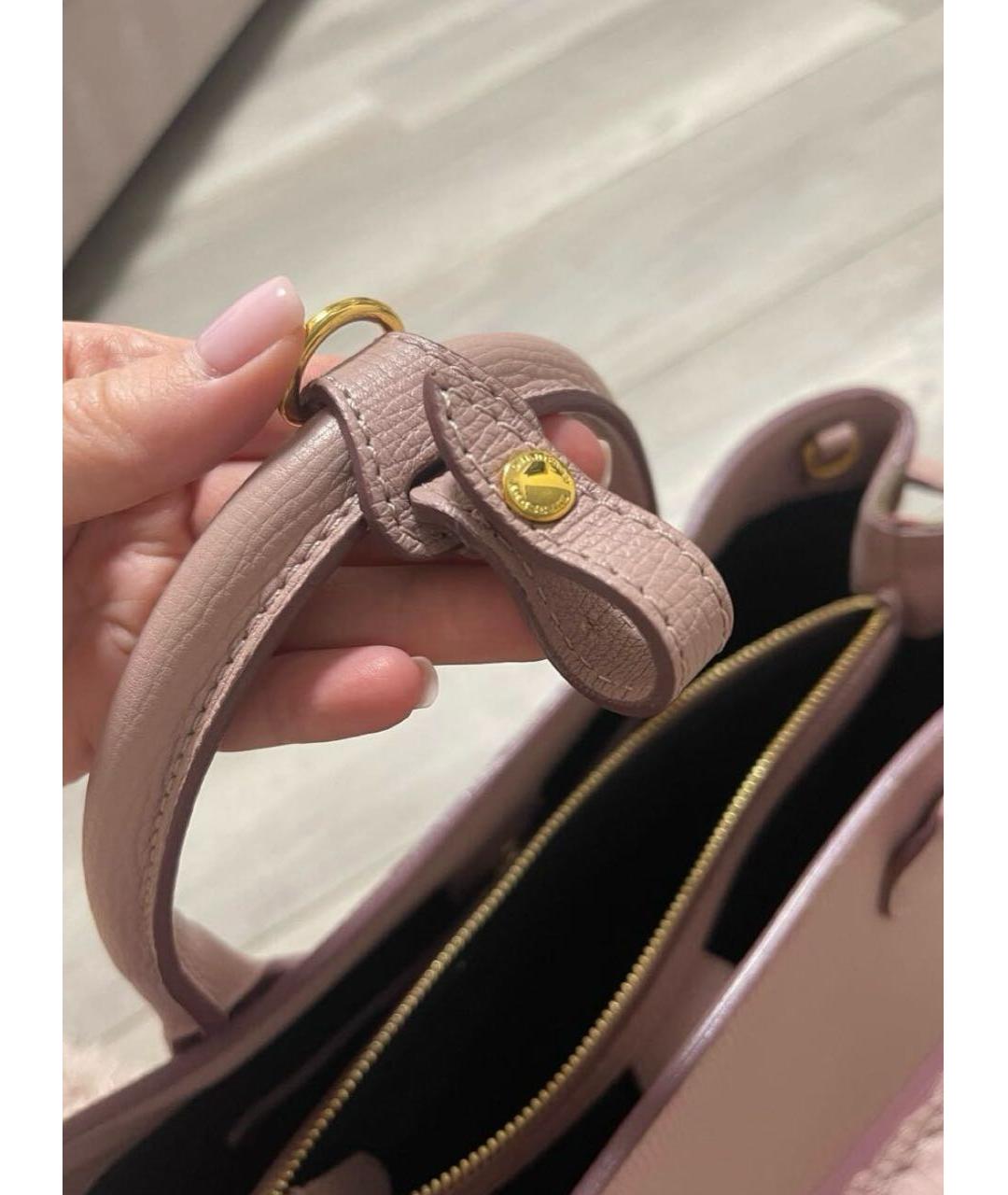 BURBERRY Розовая кожаная сумка тоут, фото 4