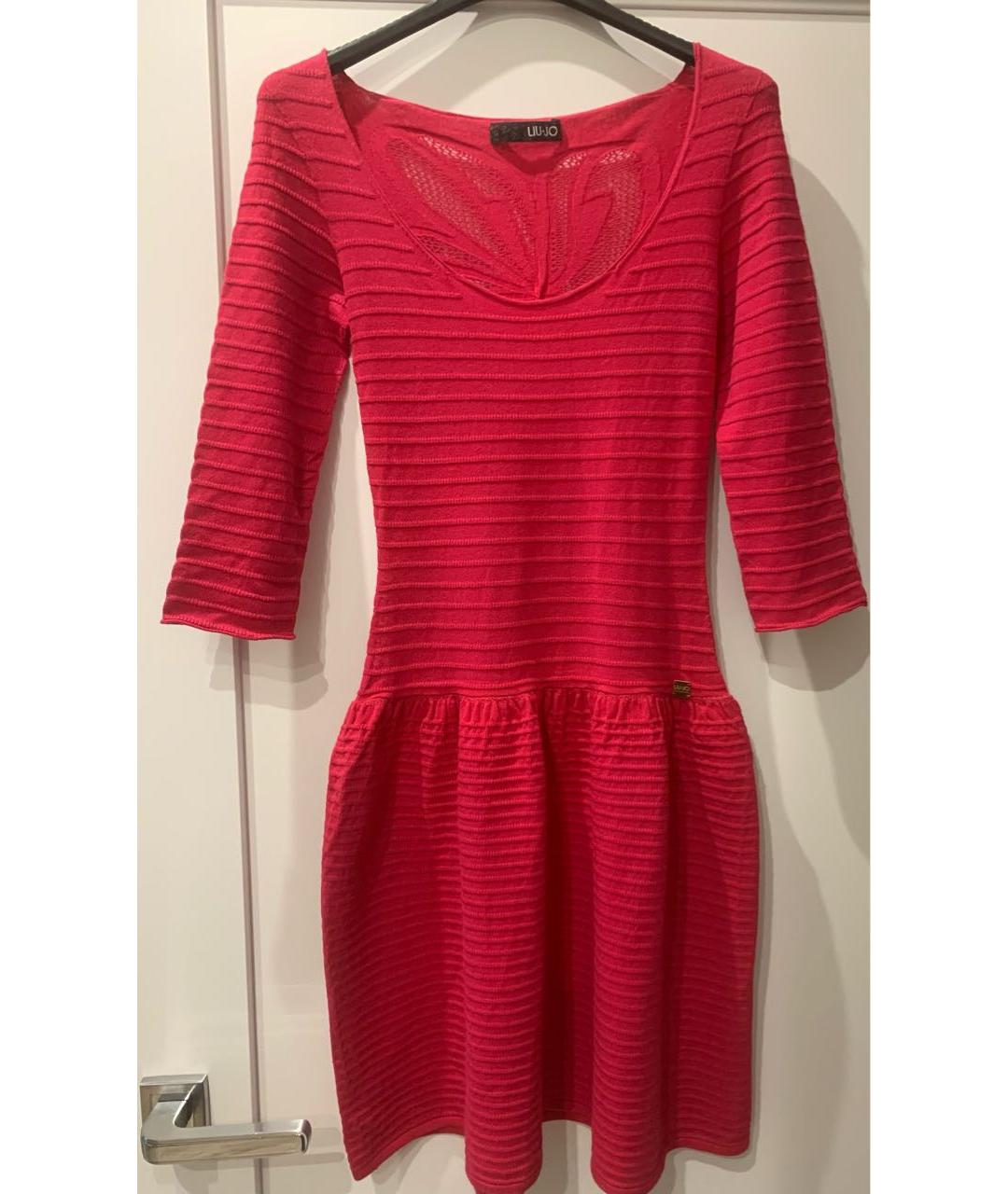 LIU JO Розовое хлопко-эластановое коктейльное платье, фото 5