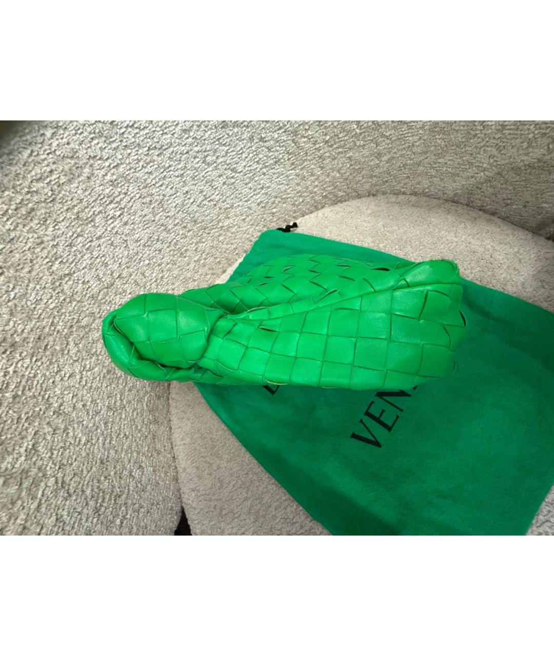 BOTTEGA VENETA Зеленая кожаная сумка с короткими ручками, фото 8
